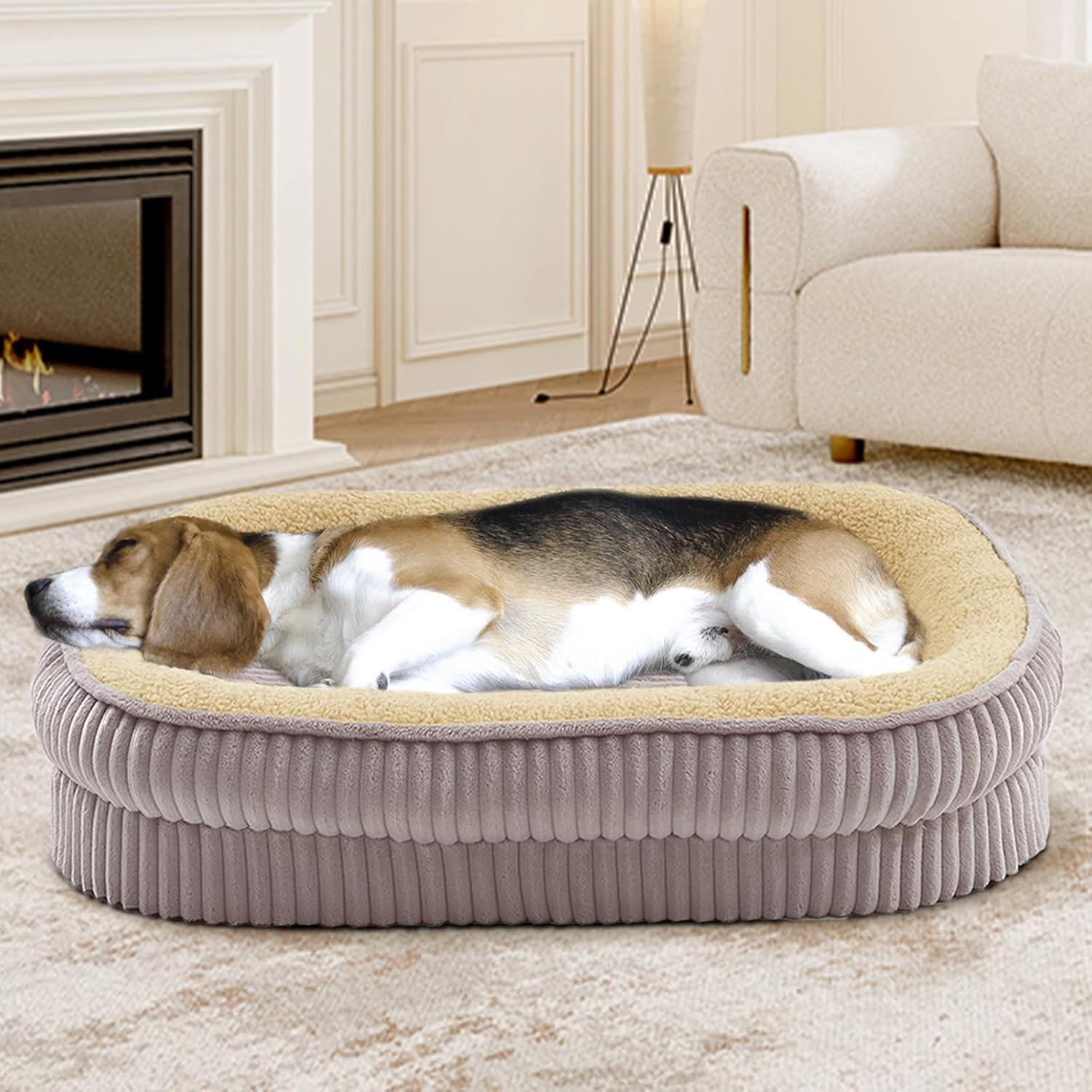 Dog Bed for Dogs Breeds, Dog Sofa Beds,Pet Couch Bed with Four Sided Bolster