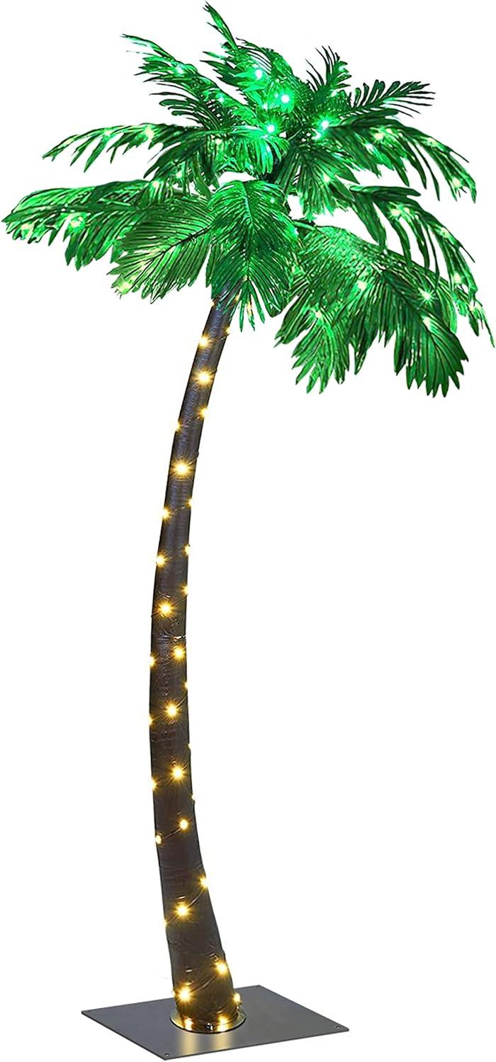 Lightshare 7 Feet Artificial Palm Tree with White Lights