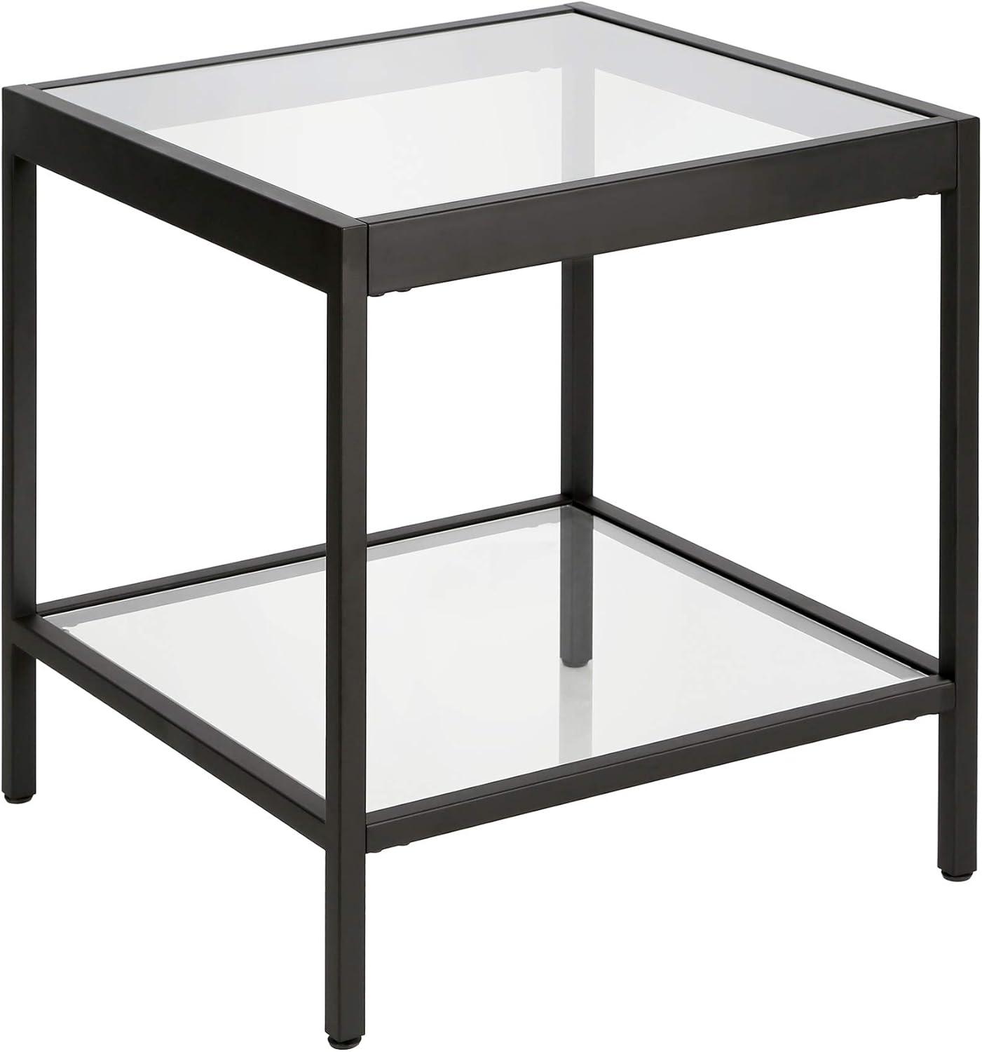 Evelyn&Zoe Alexis 20" Wide Square Side Table, Blackened Bronze