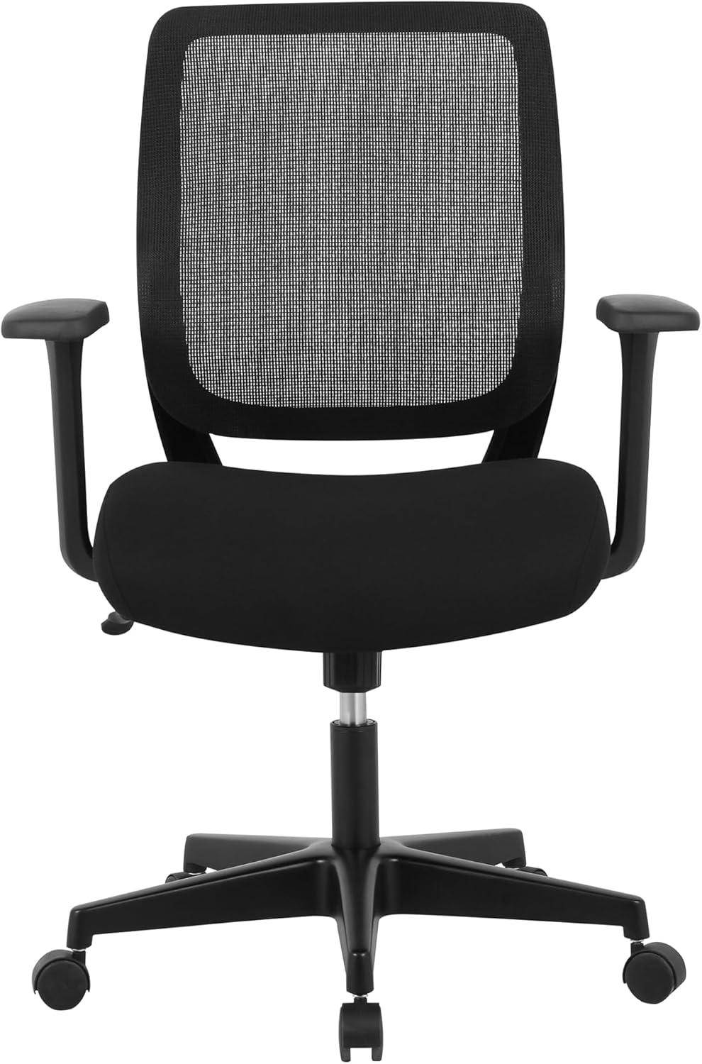 Sensi Black Mesh and Fabric Low-Back Task Chair