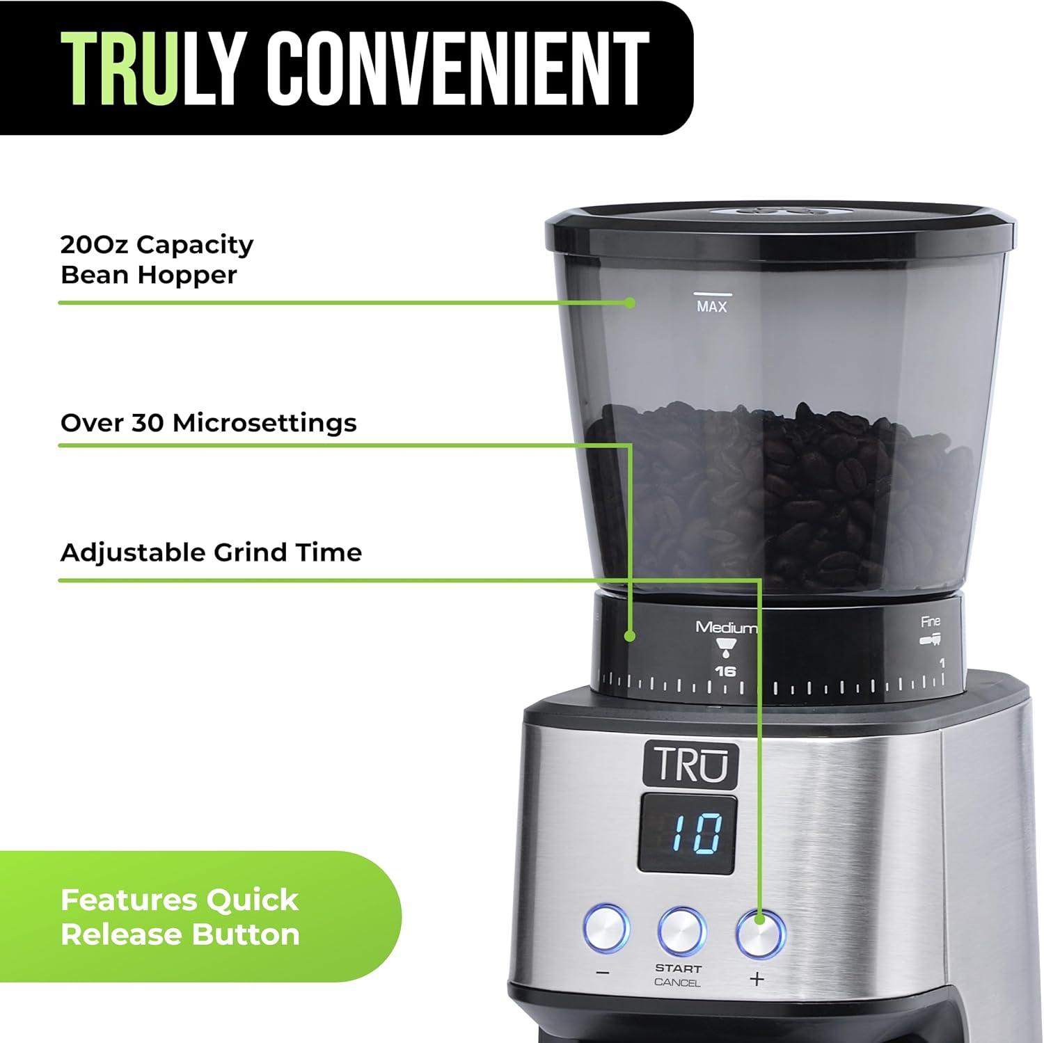 TRU Large Capacity Conical Burr Grinder