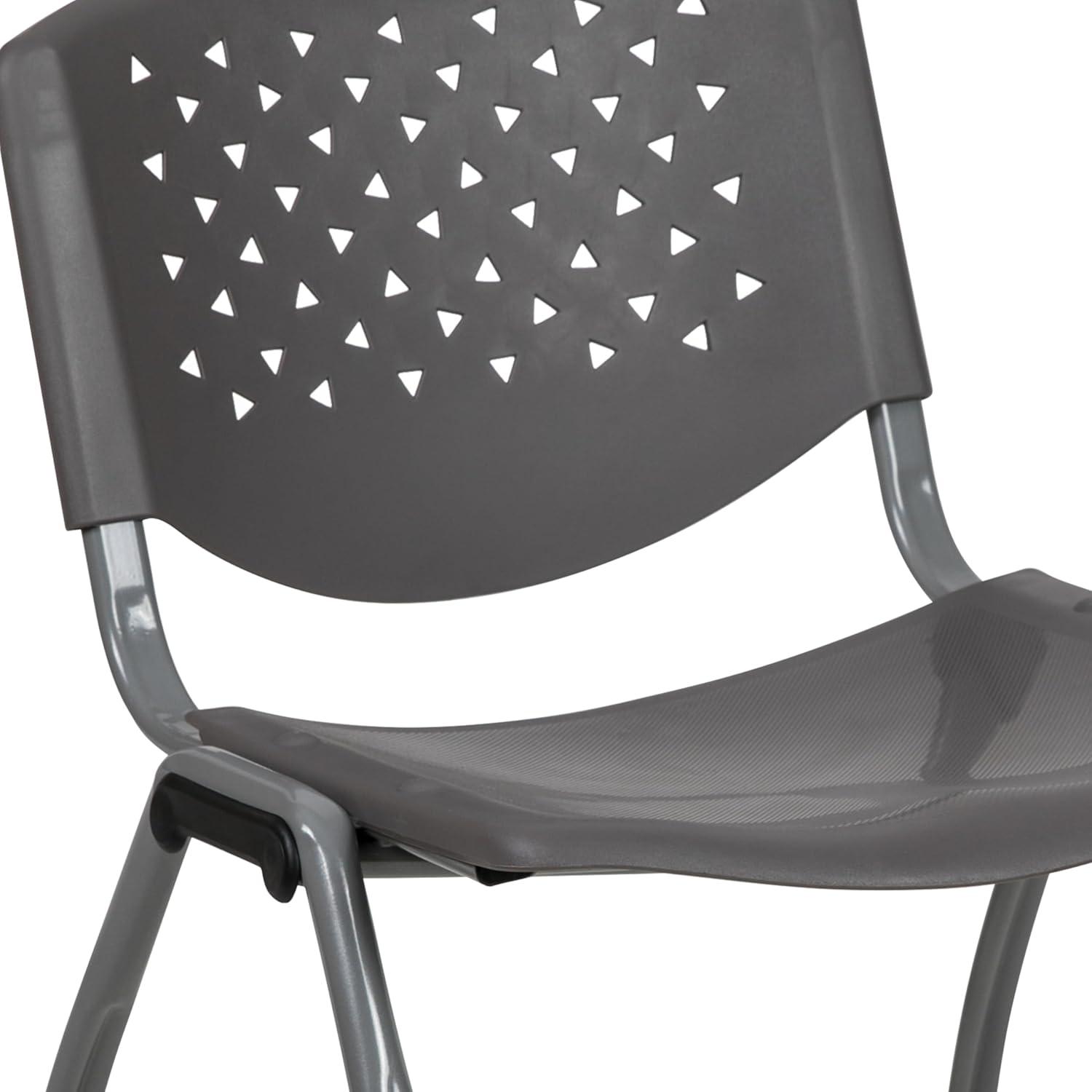Flash Furniture Memphis 880 lb. Capacity Plastic Stack Chair with Powder Coated Frame