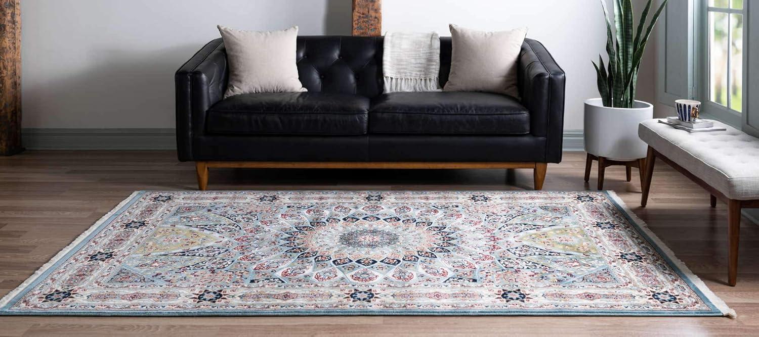 Unique Loom Narenj Collection Area Rug - Adams (5' 1" x 8' Rectangle Blue/Burgundy)