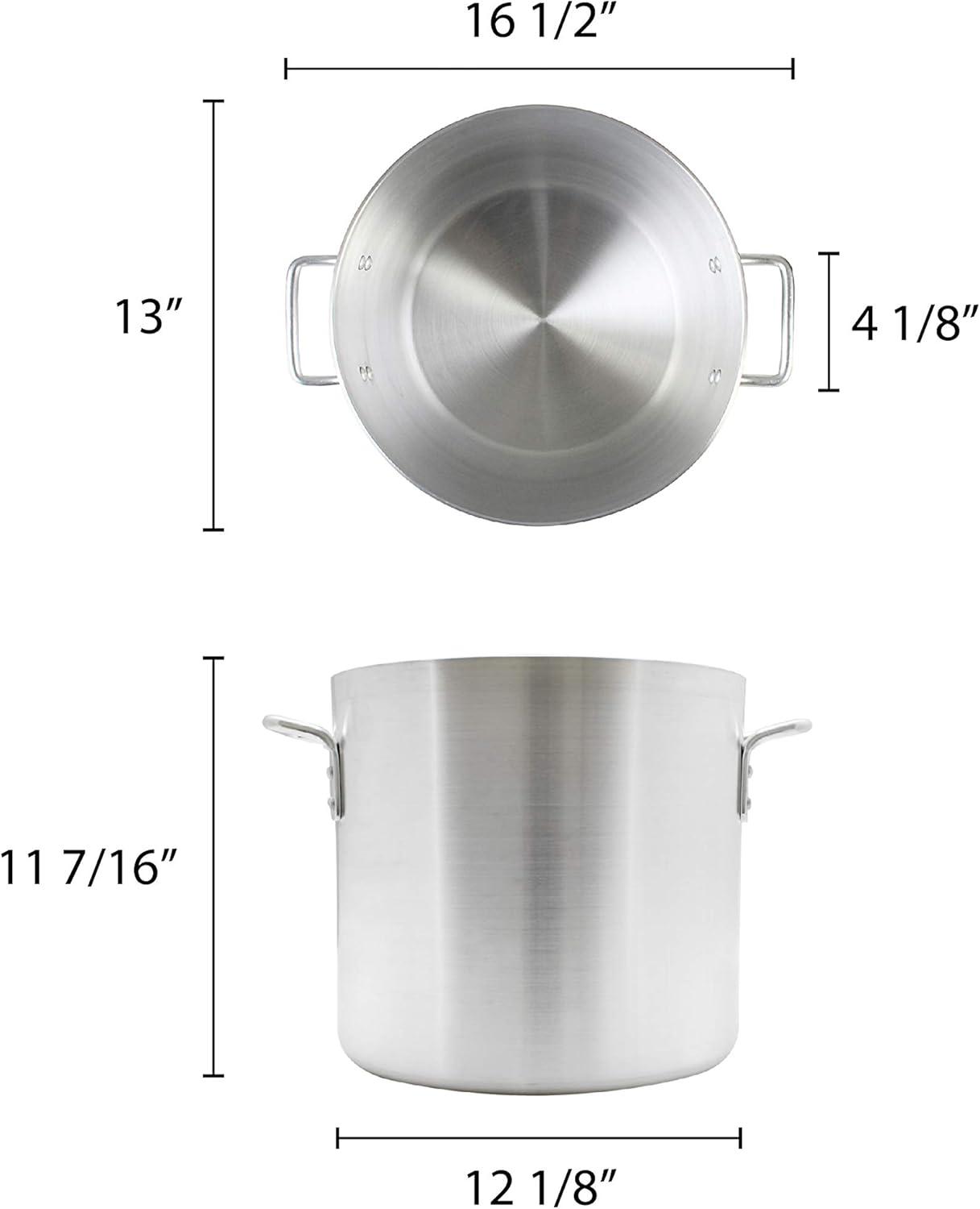 24 Quart Heavy-Duty Aluminum Stock Pot with Riveted Handles