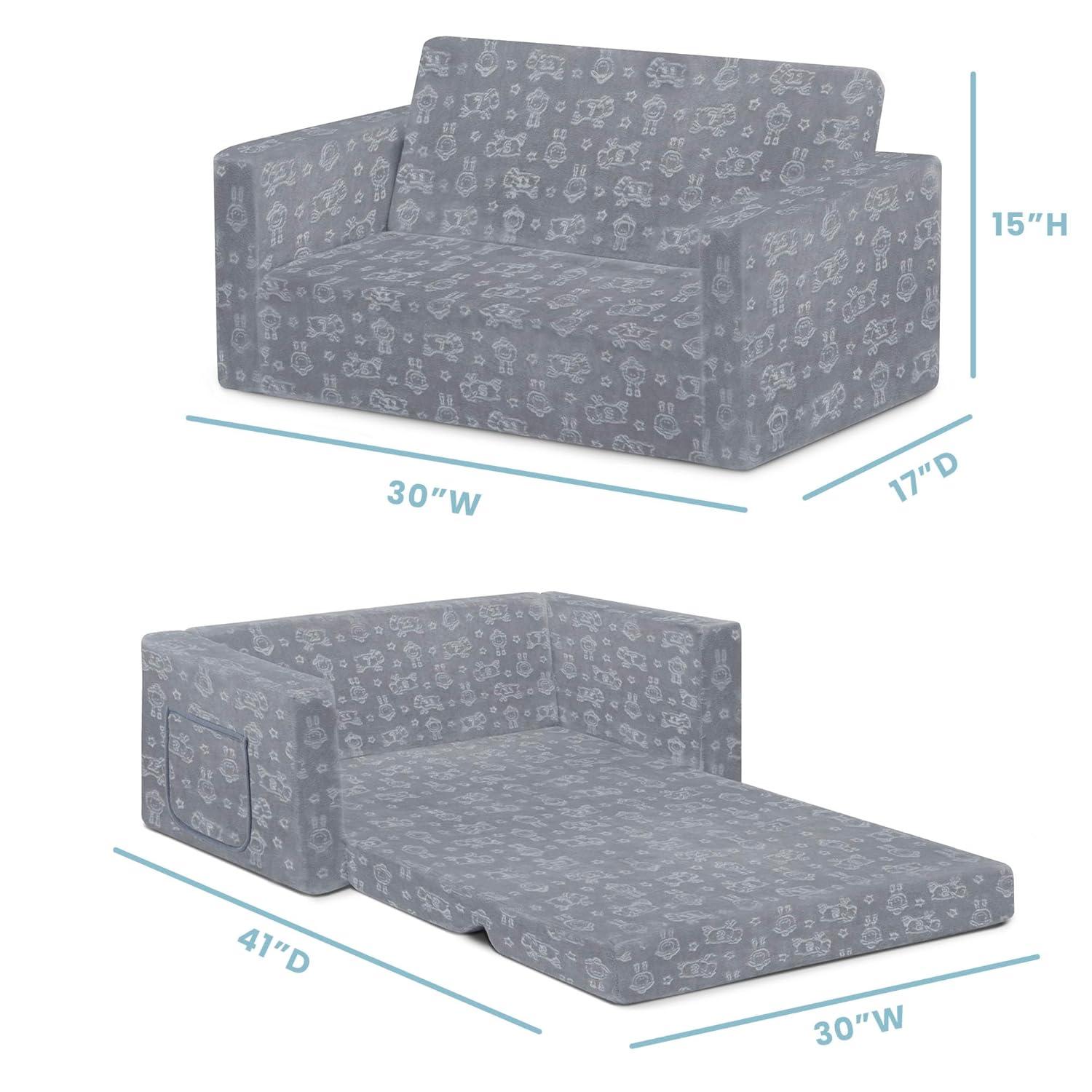 Serta Perfect Sleeper Extra Wide Comfy 2-in-1 Convertible Sofa to Lounger - Gray