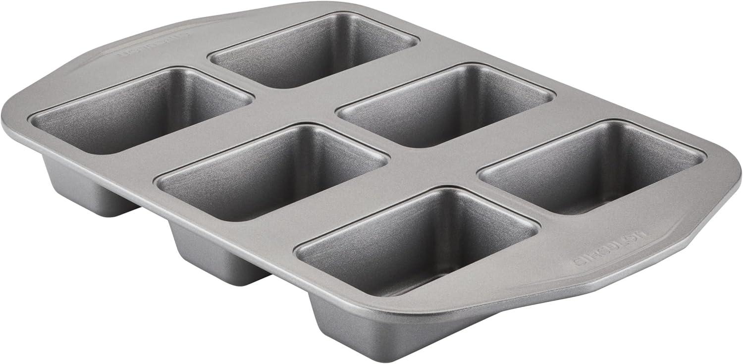 Circulon Circulon Nonstick Bakeware Mini Loaf Pan, 6-Cup, Gray