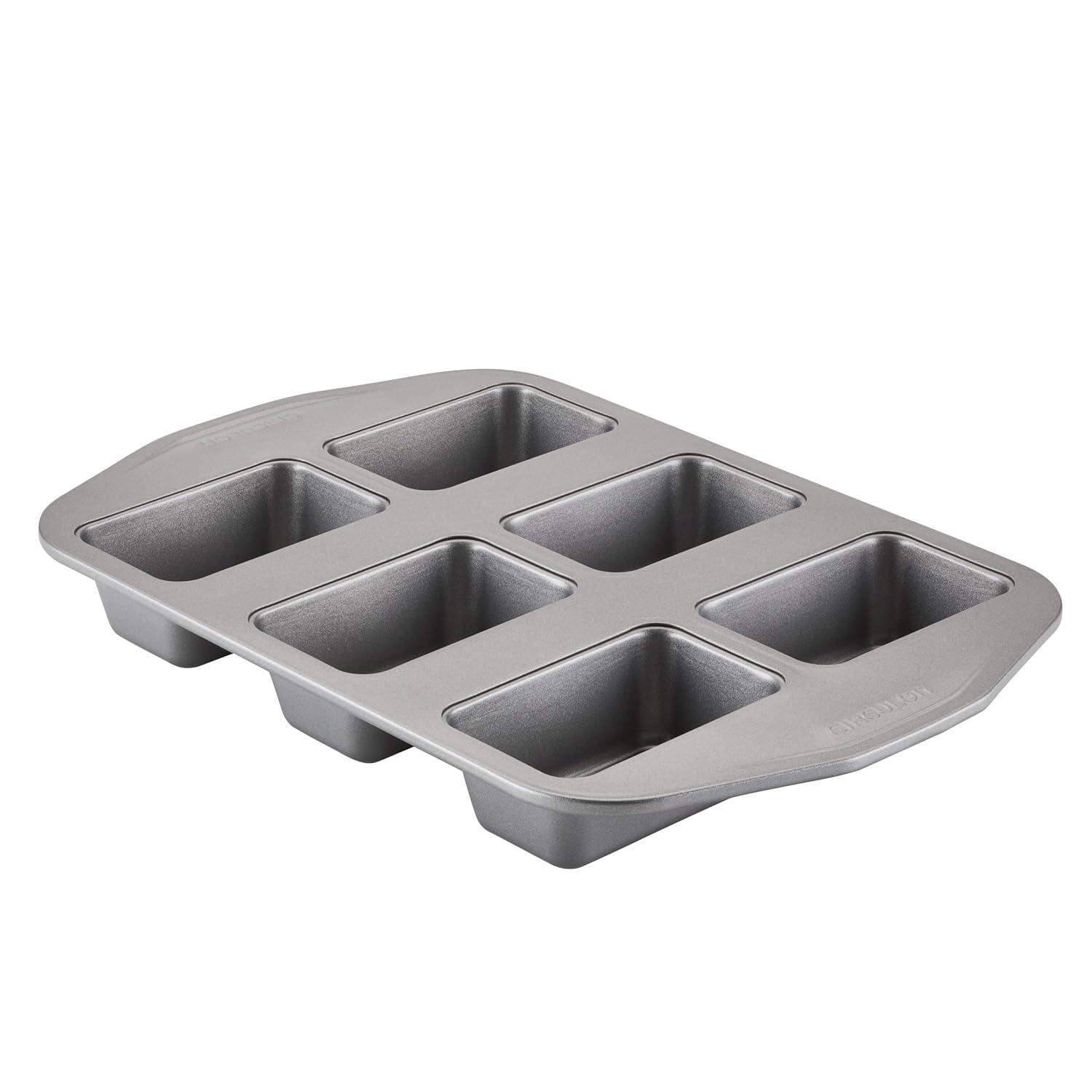 Circulon Circulon Nonstick Bakeware Mini Loaf Pan, 6-Cup, Gray