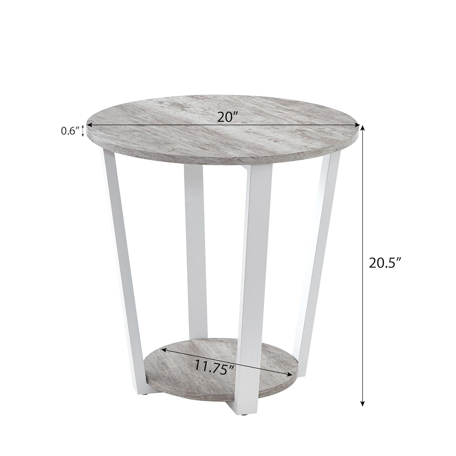 Home Decor Elysian Contemporary Round End Table With Shelf