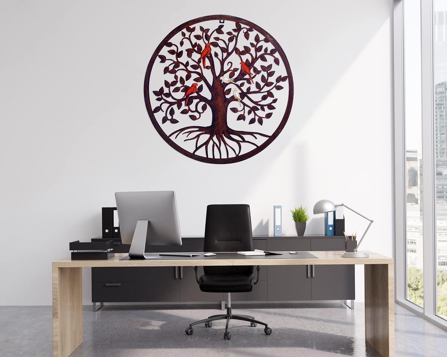 COBEKY Decor Wall Hanging For Living Room Bedroom Garden Porch Patio Office Home Decor, 18In X 18In X 0.88 In