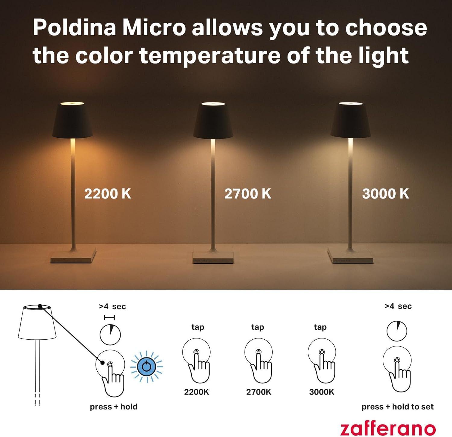 Dark Grey Cordless Touch LED Table Lamp