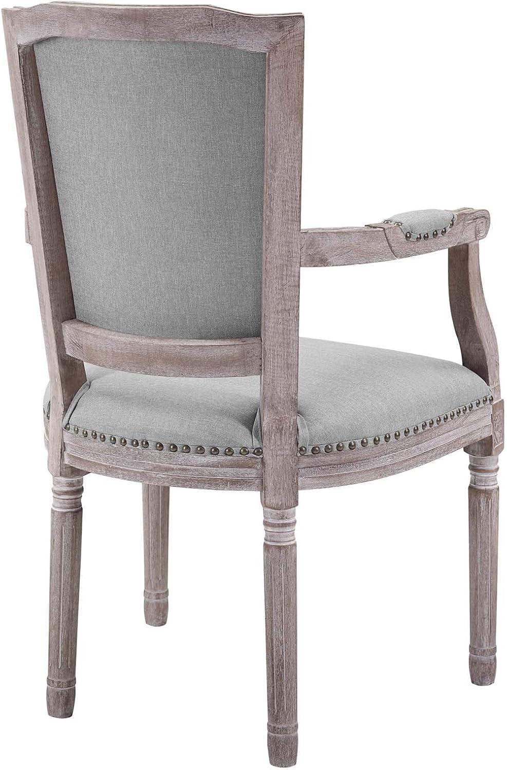 Modway Penchant Vintage French Upholstered Fabric Dining Armchair