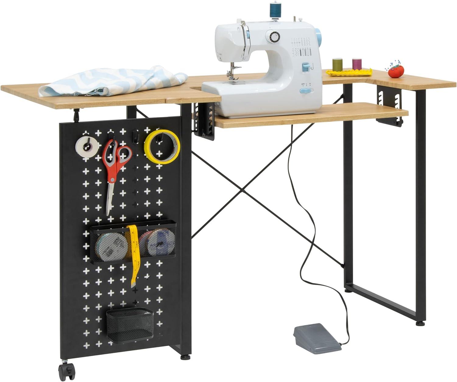 Pivot Sewing Machine Table with Swingout Storage Panel - studio designs