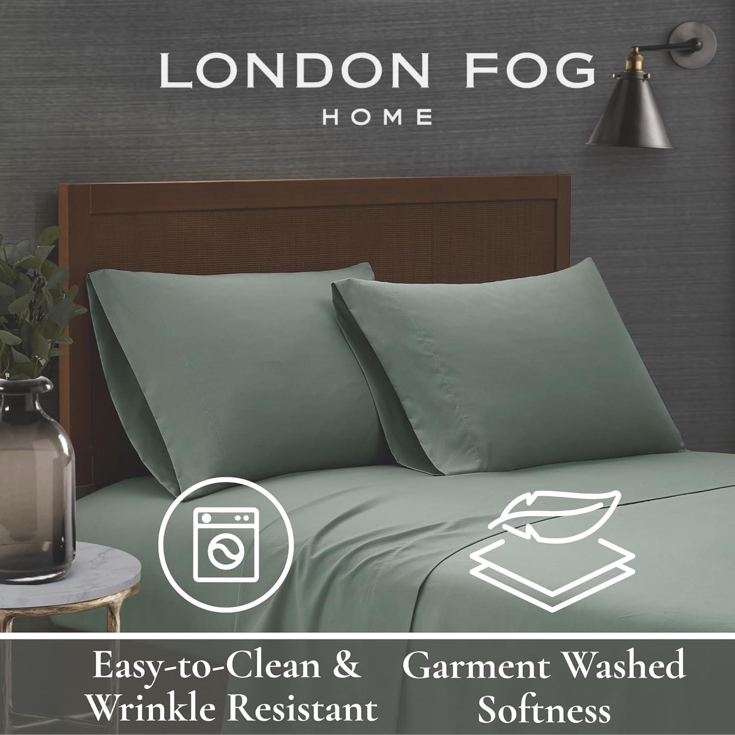 London Fog London Fog Garment Wash Solid Sheet Set