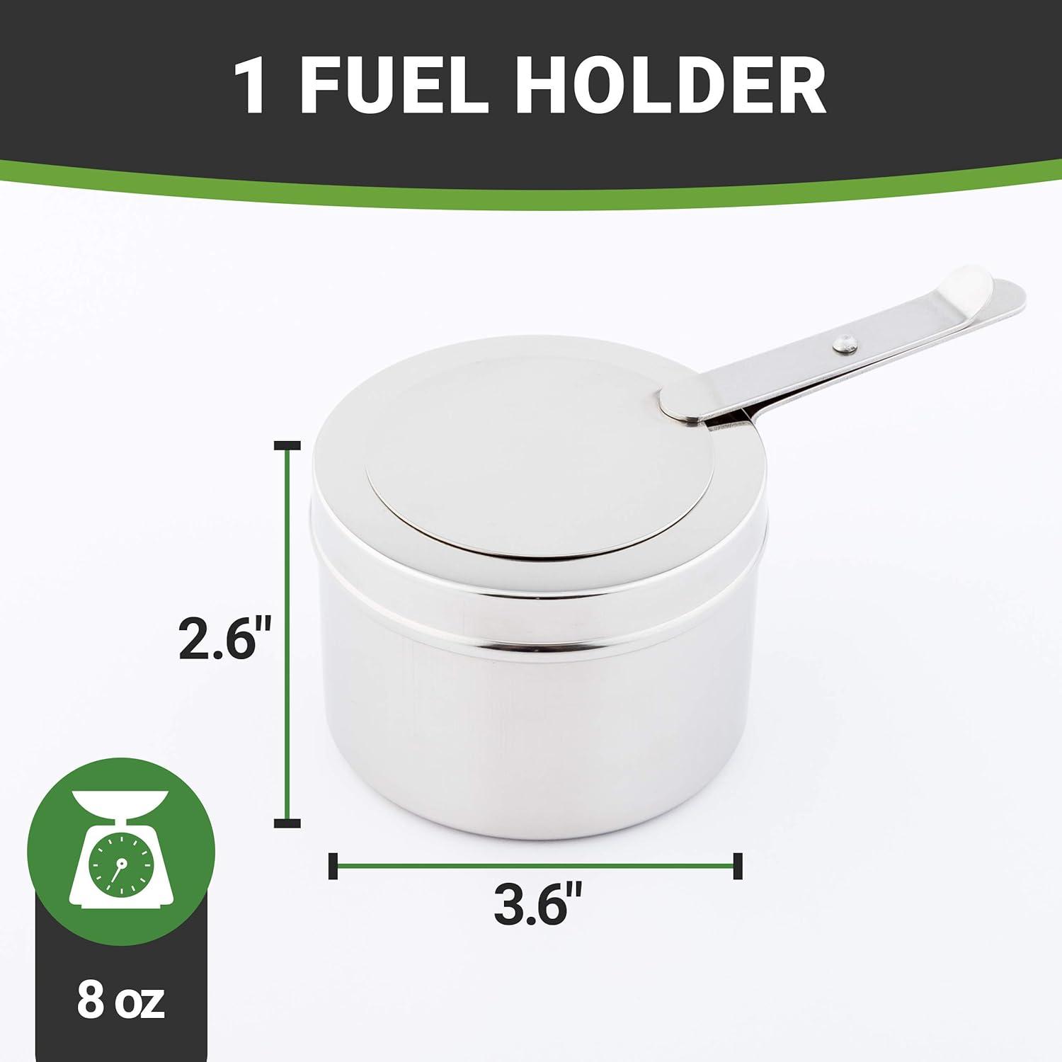 acdanc  8 oz Stainless Steel Chafer Fuel Holder - with Cover, Mirrored Finish - 6 1/2" x 3 1/2" x 2 1/2" - 1 count box