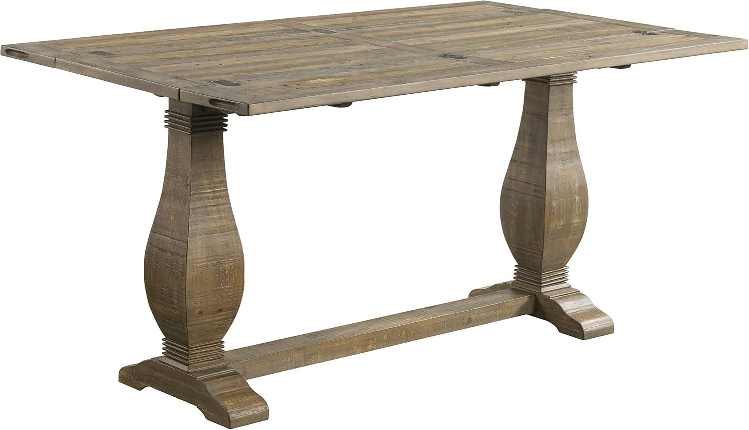 Versatile Farmhouse Flip-Top Console Table in Reclaimed Natural Pine