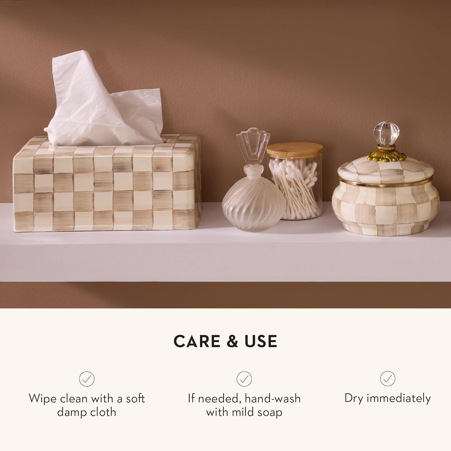 Mocha Check Toilet Tissue Storage