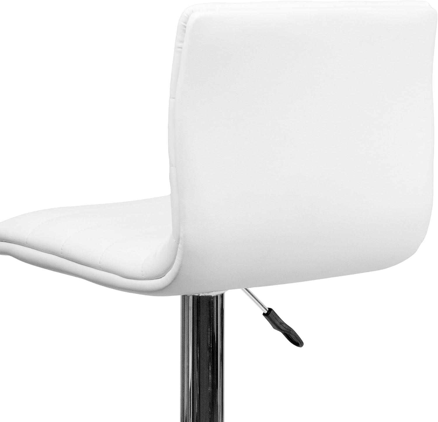 Flash Furniture Modern Vinyl Adjustable Height Barstool with Horizontal Stitch Back