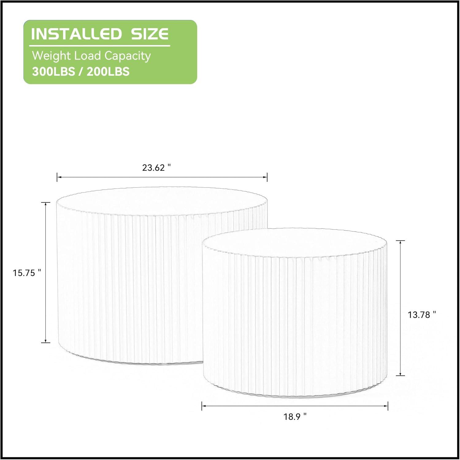 Hokku Designs Blayne 23.62" Round Nesting Coffee Table (2-Pieces)