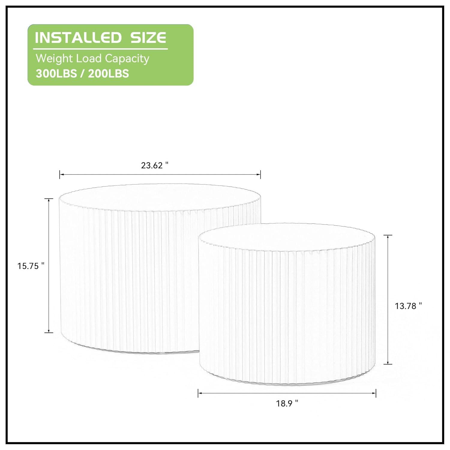 Hokku Designs Blayne 23.62" Round Nesting Coffee Table (2-Pieces)