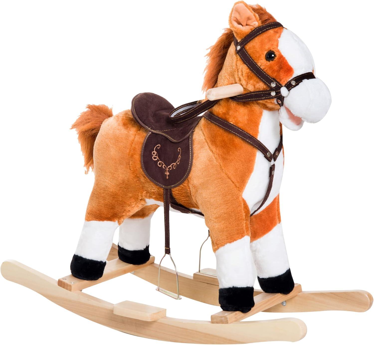 Qaba Kids Plush Toy Rocking Horse