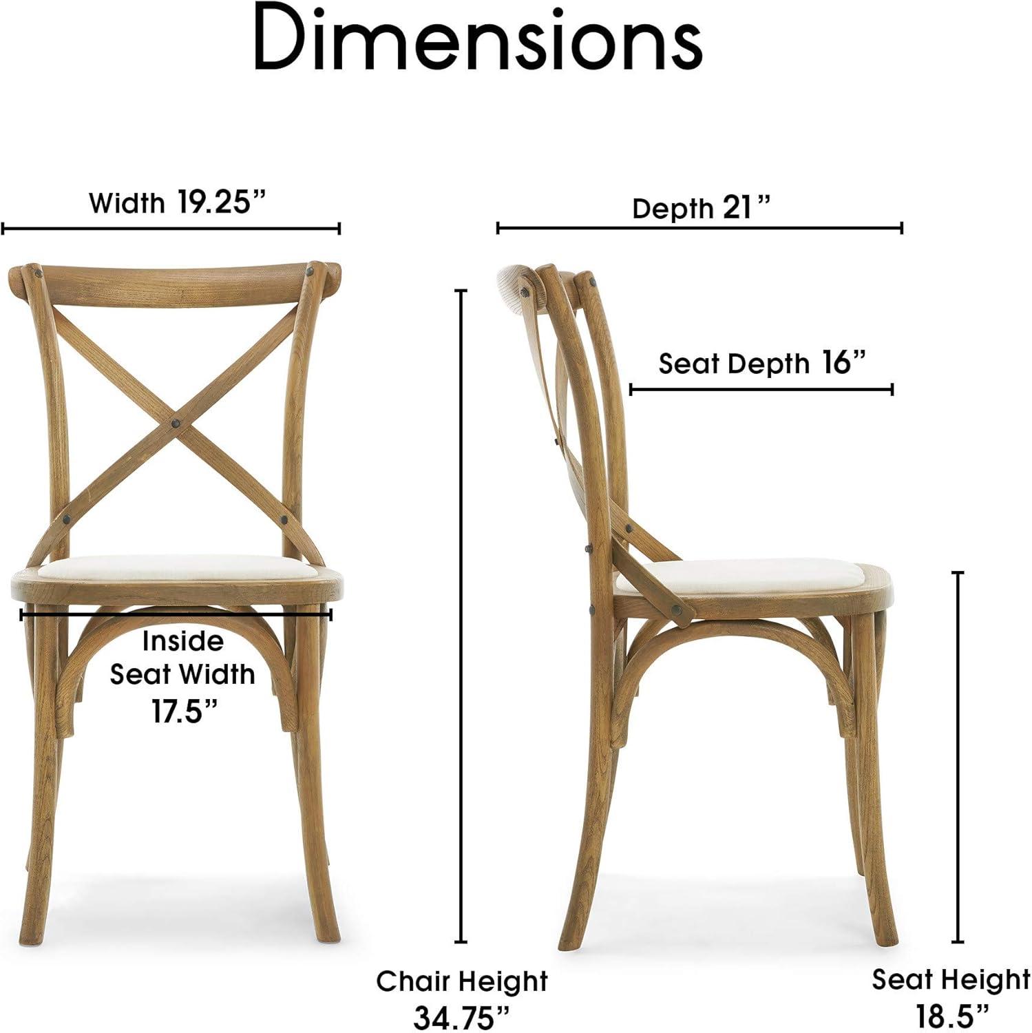 Cream Rattan Cross Back Side Chair Set