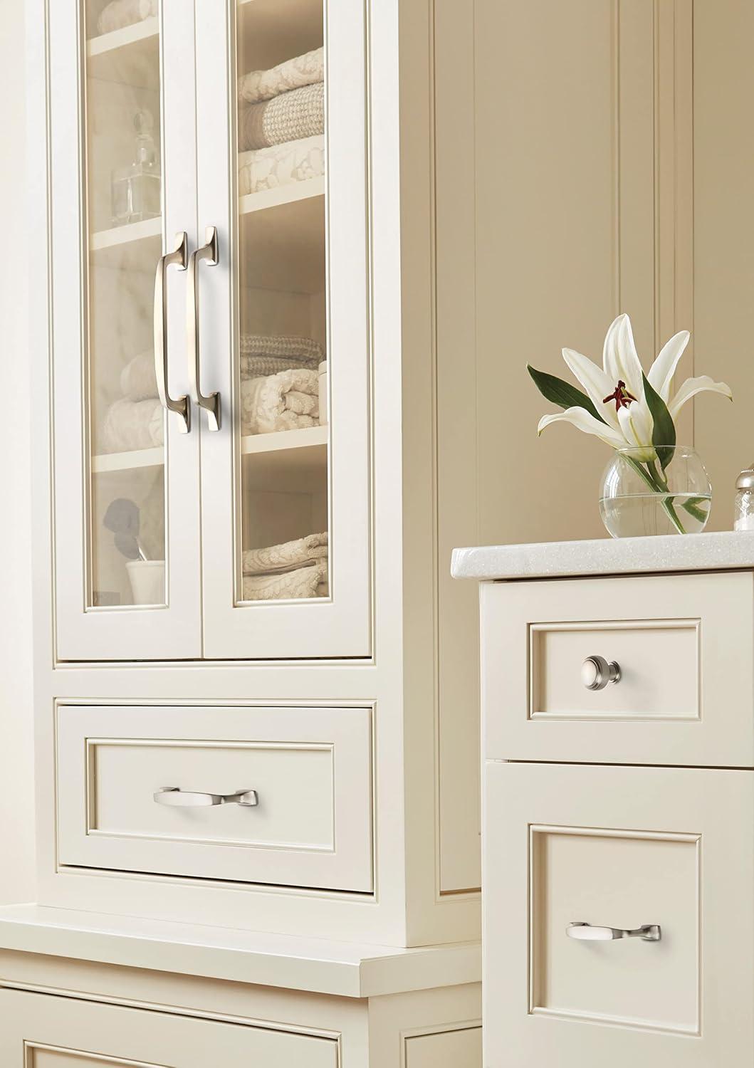 Satin Nickel 6-5/16 Inch Transitional Cabinet Pull