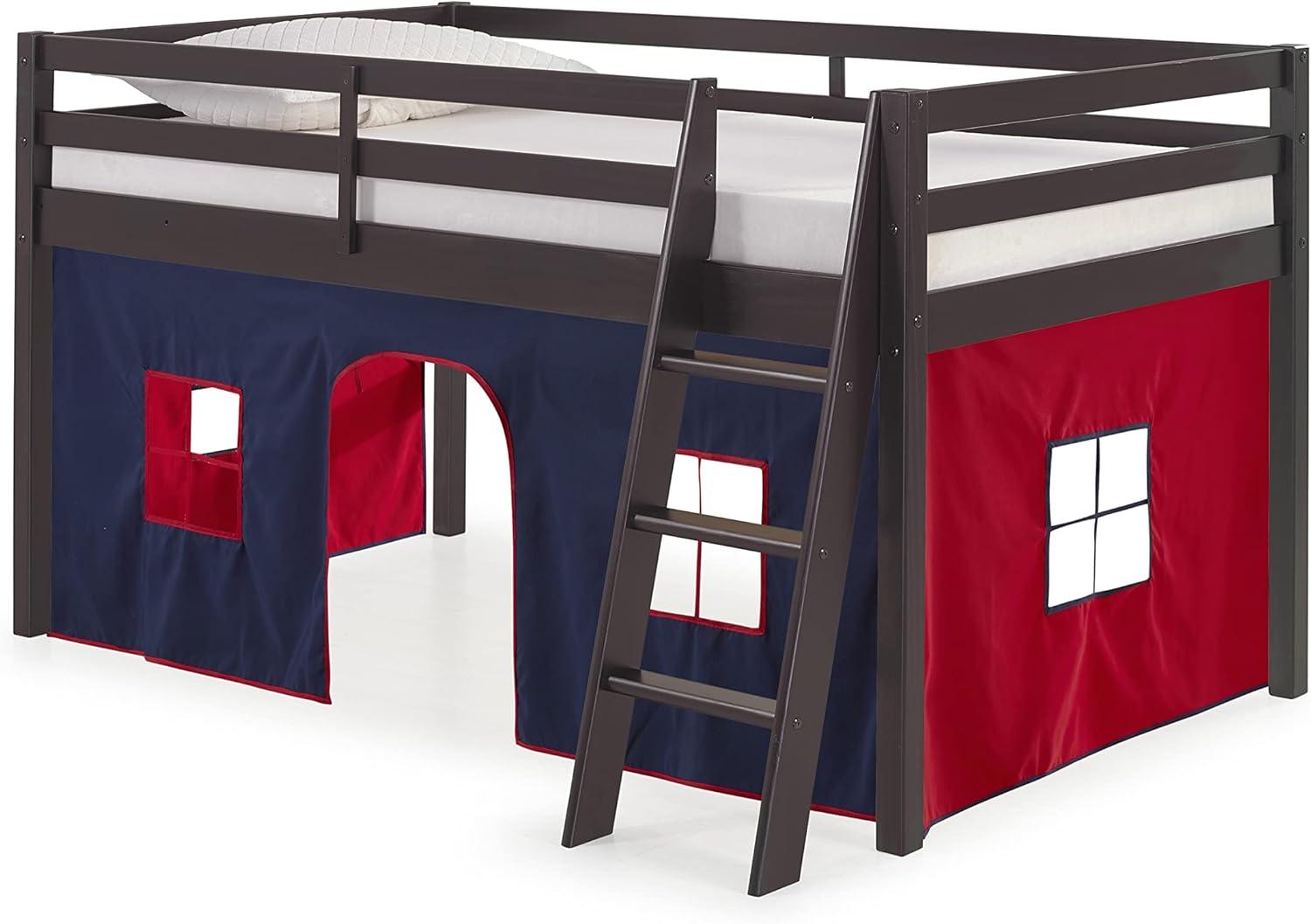 Alaterre Roxy Junior Loft - Espresso with Blue and Red Bottom Tent