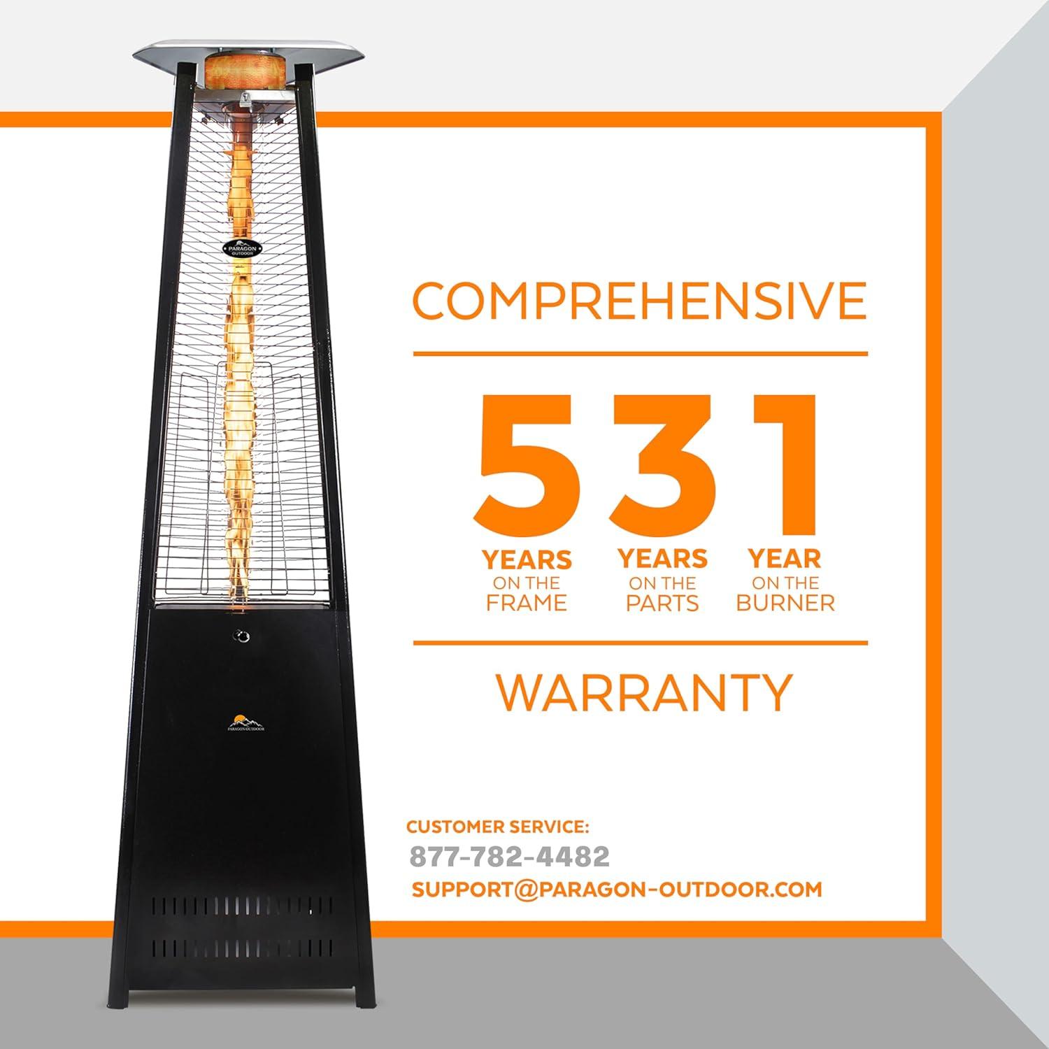 Hammered Black Stainless Steel Pyramid Propane Patio Heater