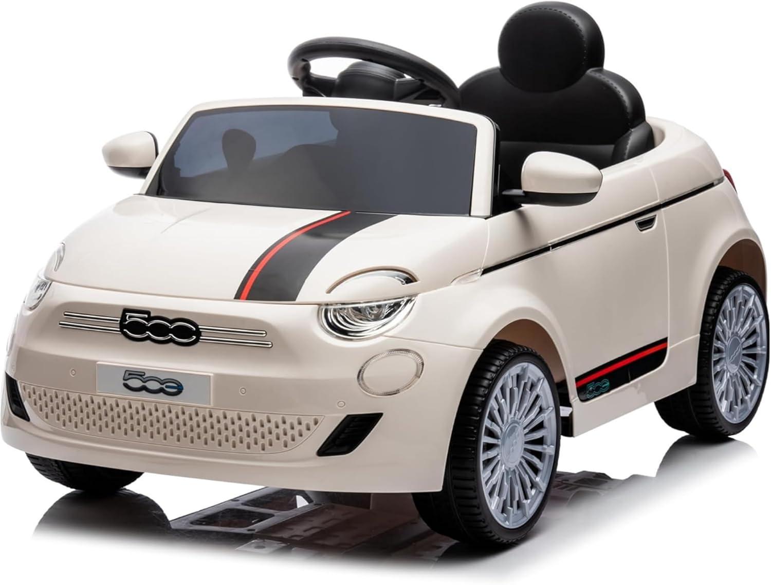 Fiat 500 12V White Kids' Electric Ride-On Car