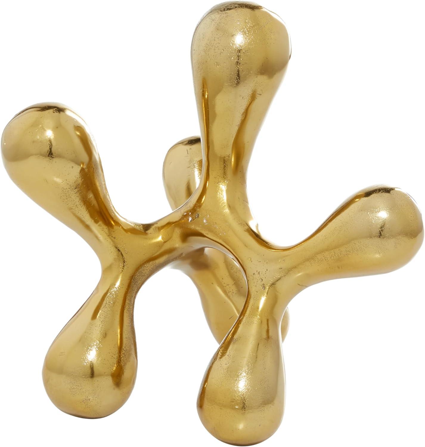 Abstract Metallic Gold Balloon Sculpture 11" Aluminum Statue