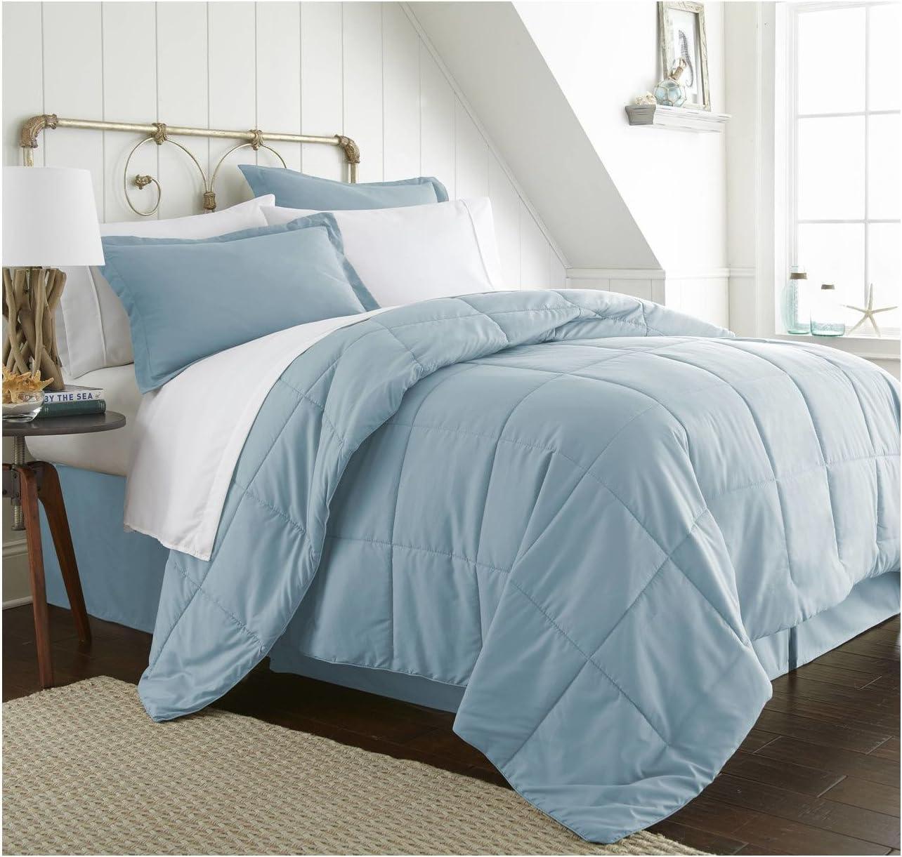 Aqua Blue Full Size Microfiber Bed in a Bag Set