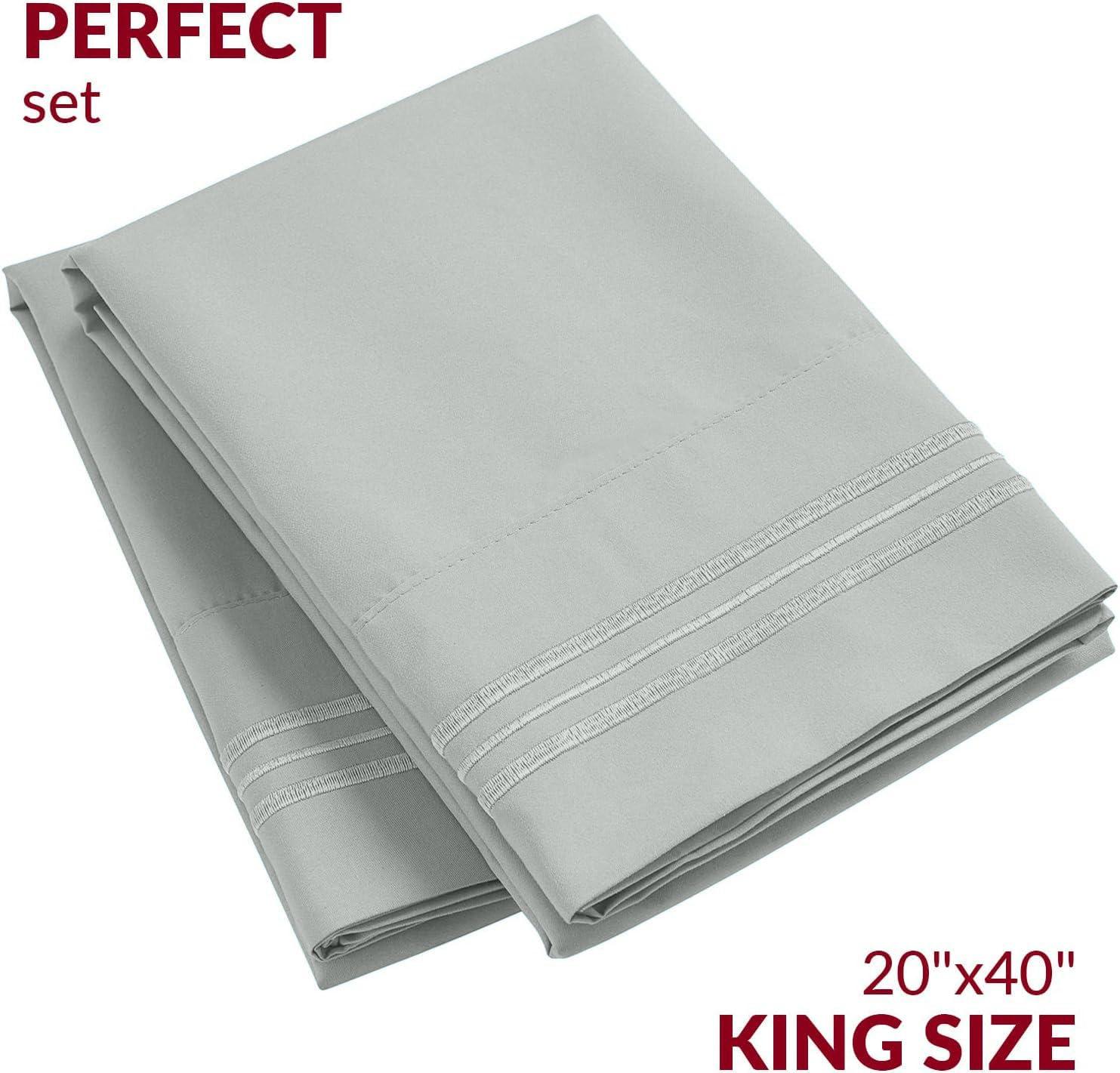 Mellanni Brushed Microfiber Pillowcase Set of 2, King, Spa Mint