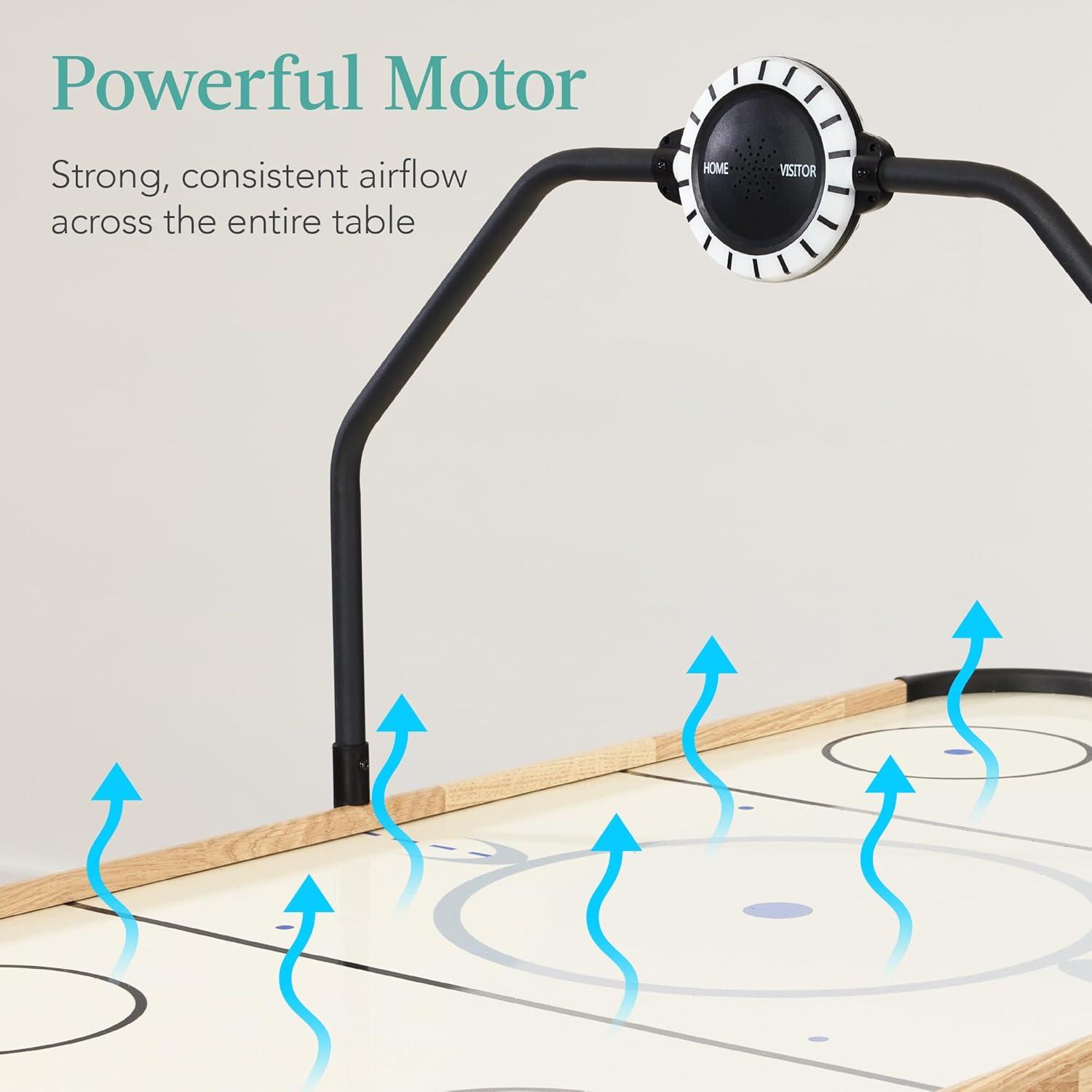 Best Choice Products 54in Air Hockey Game Table w/ LED Lights, Scoreboard, Powerful Motor