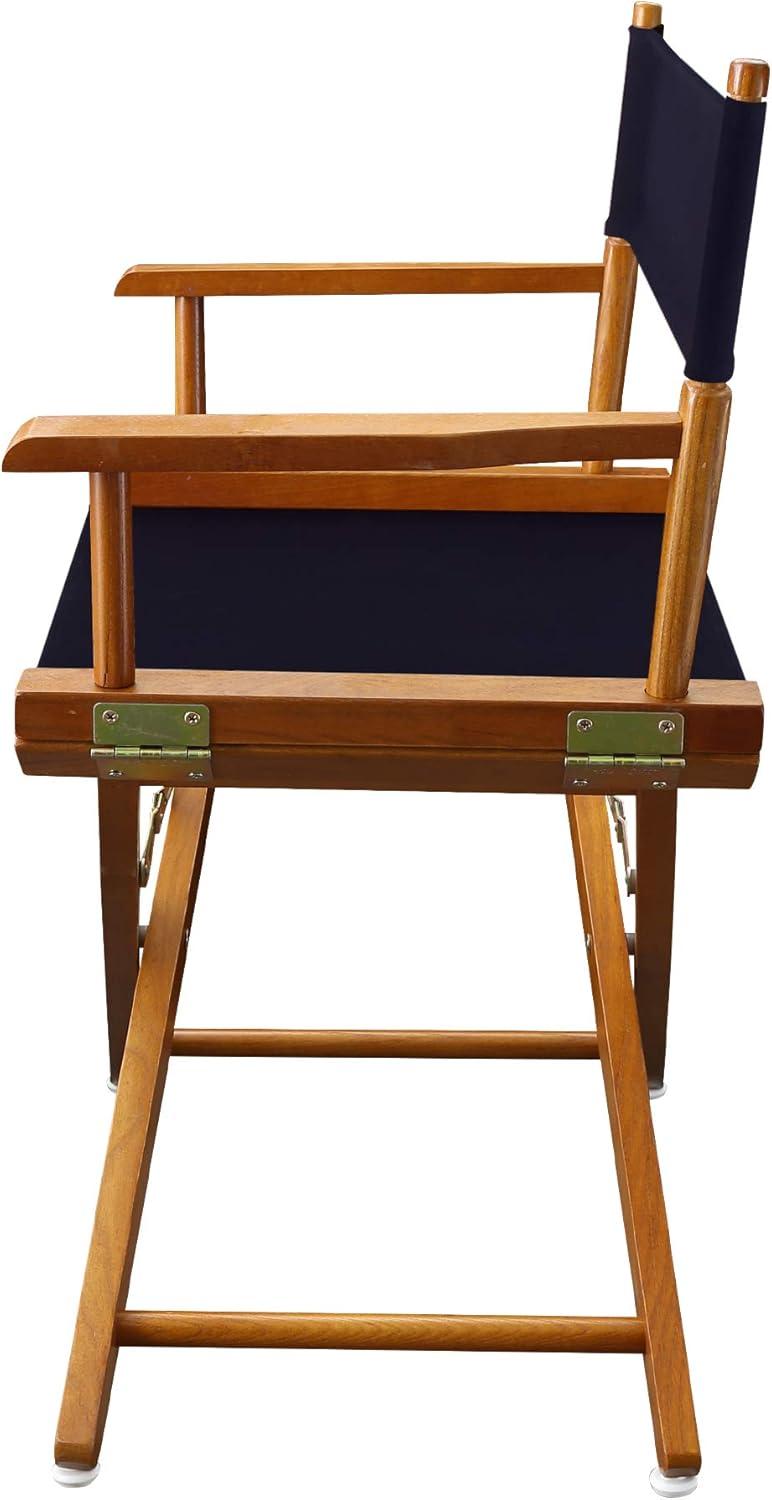 Mission Oak Extra-Wide 18" Director's Chair with Navy Canvas