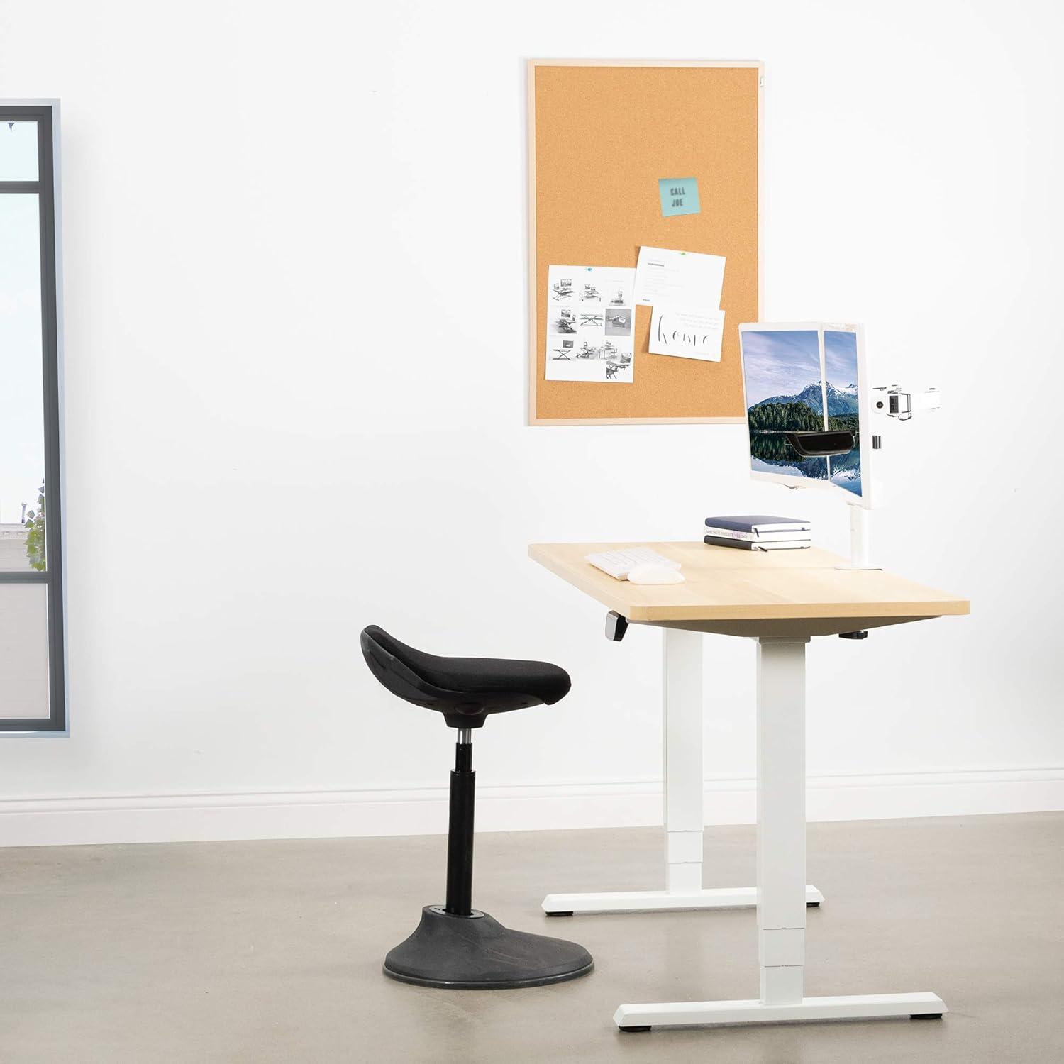 Elegant White Electric Adjustable Standing Desk Frame, Dual Motor