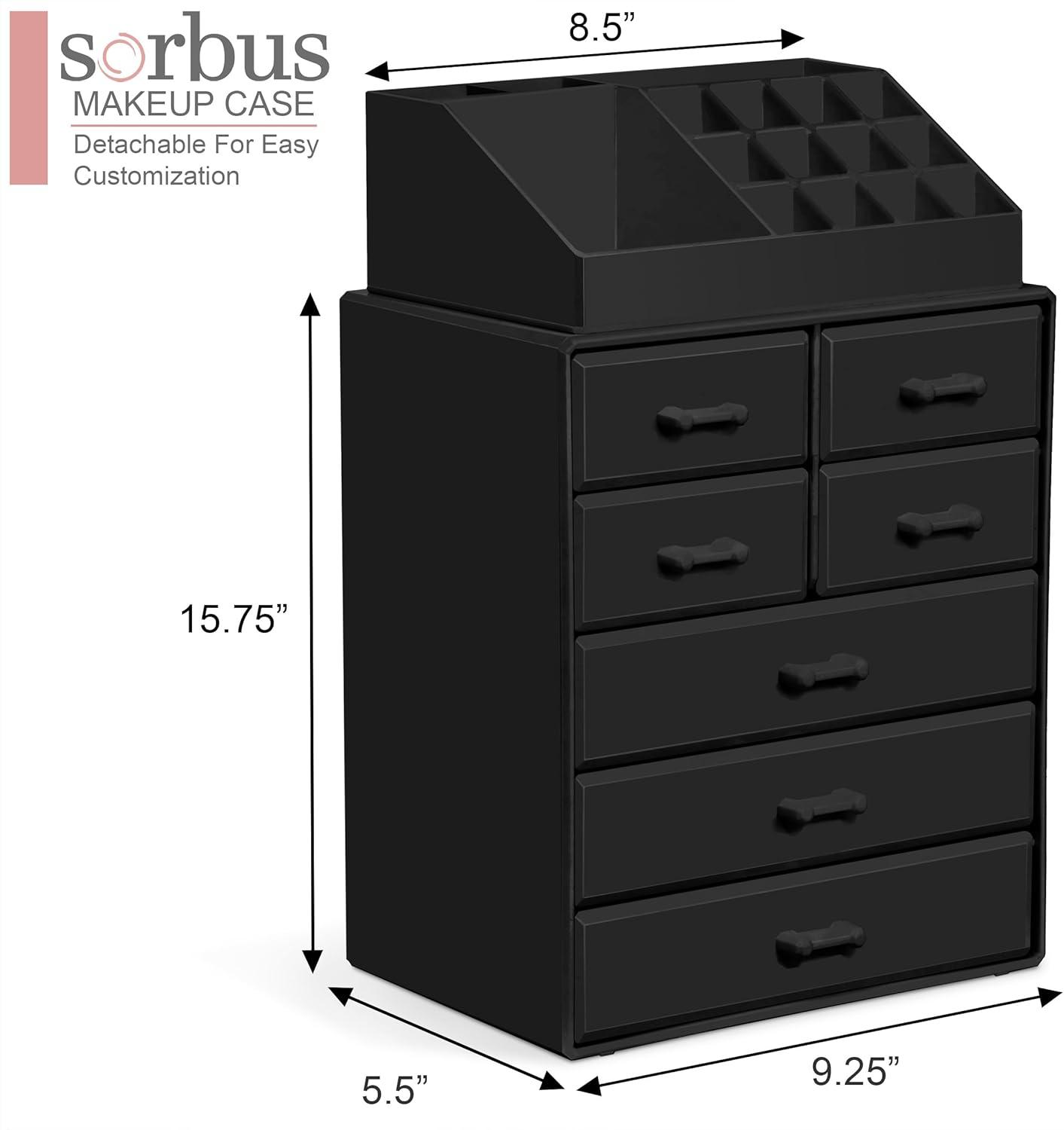 Sorbus Makeup Organizer with Lipstick, Brush Holders, Large 12 Drawers