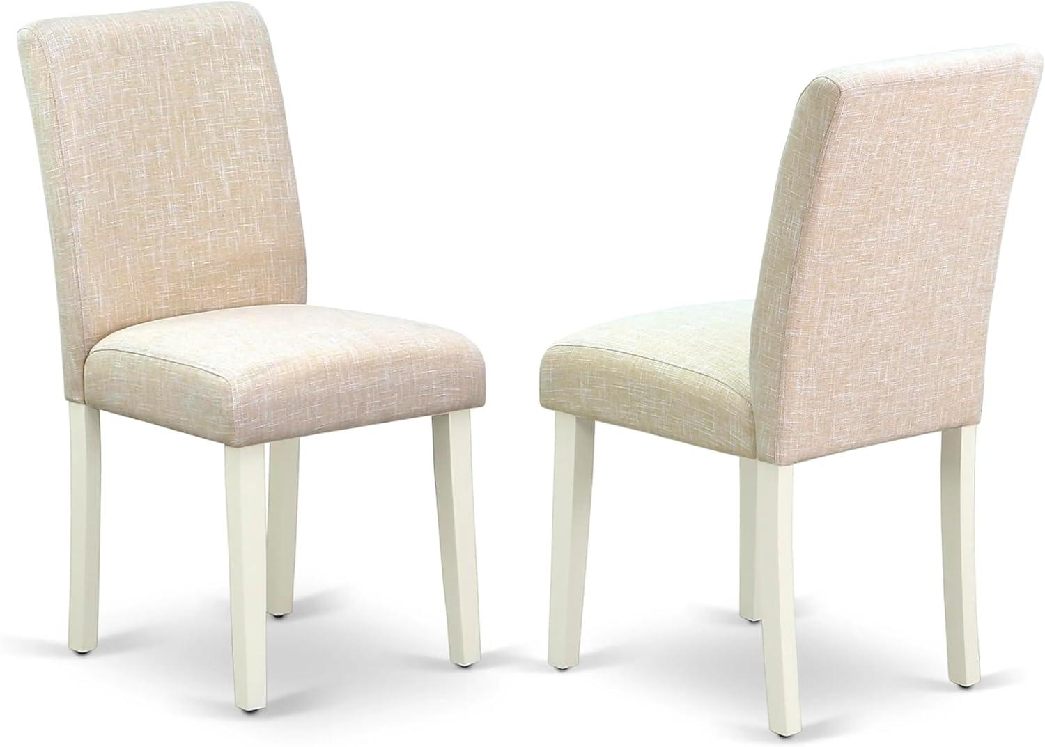 East West Furniture Dining Room Set Linen White, AVAB7-LWH-02