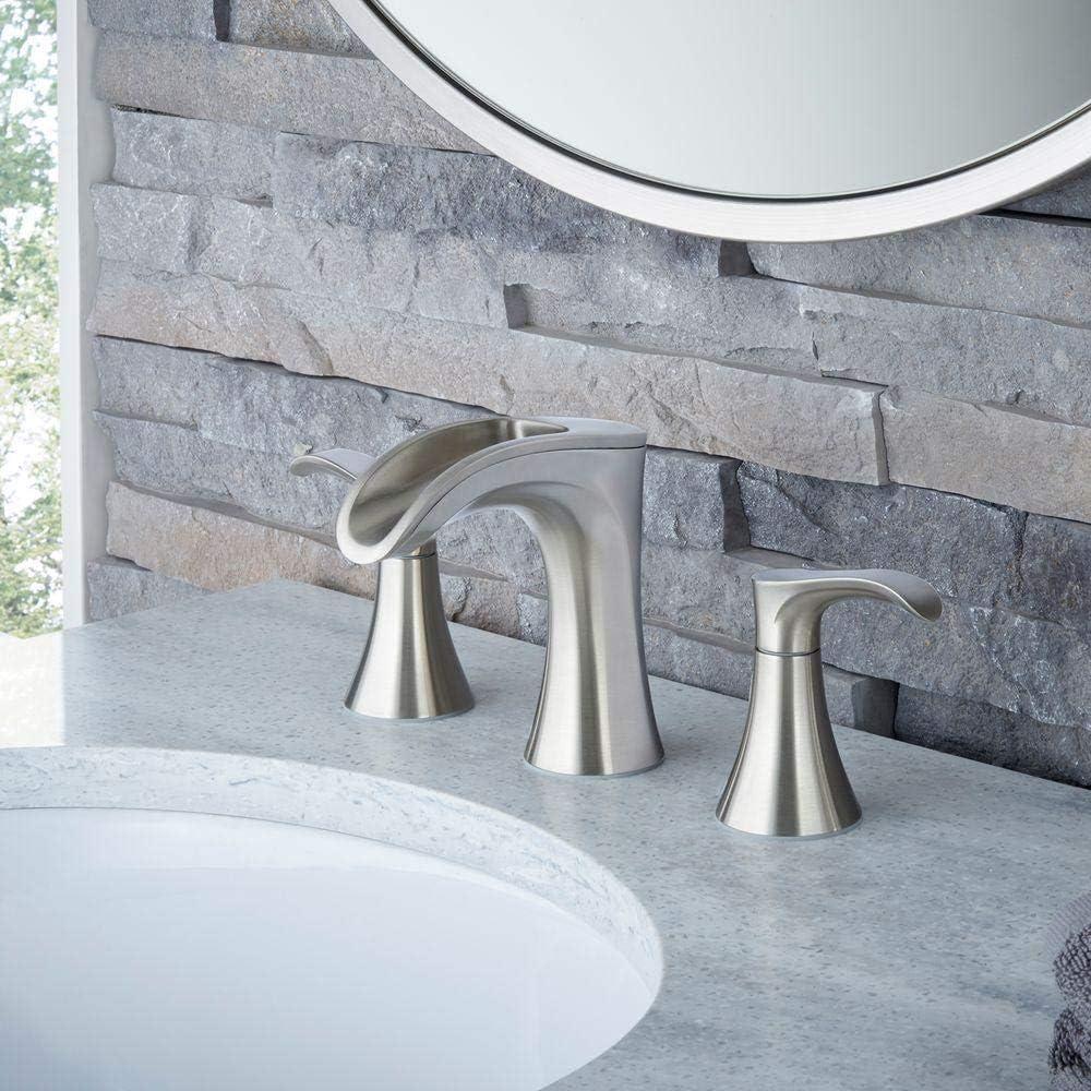 Pfister LF049BRKK Brea 8 in. Widespread 2-Handle Waterfall Bathroom Faucet in Brushed Nickel