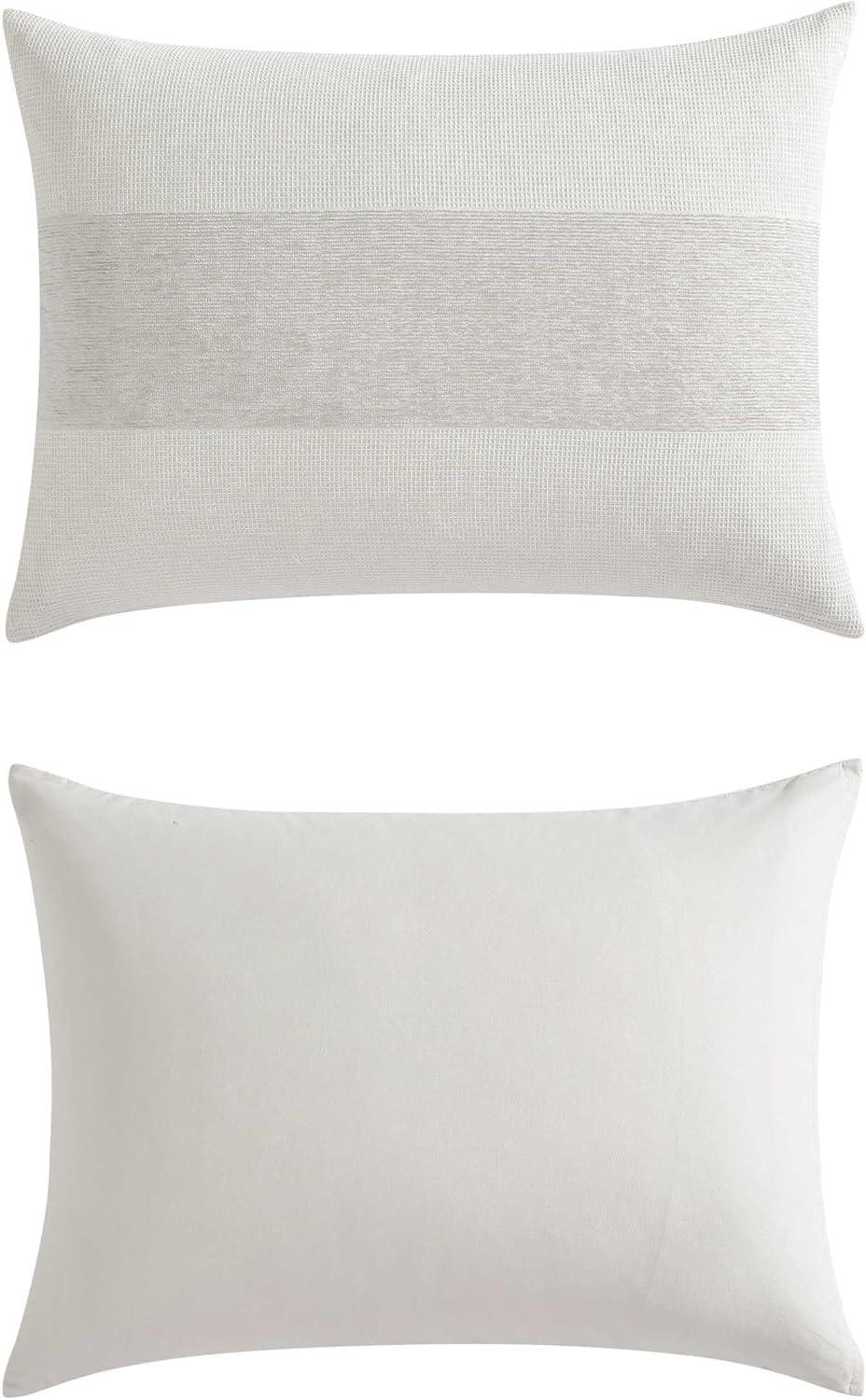 Vera Wang Vera Wang Chenille Waffle Stripe Beige Duvet Cover Set