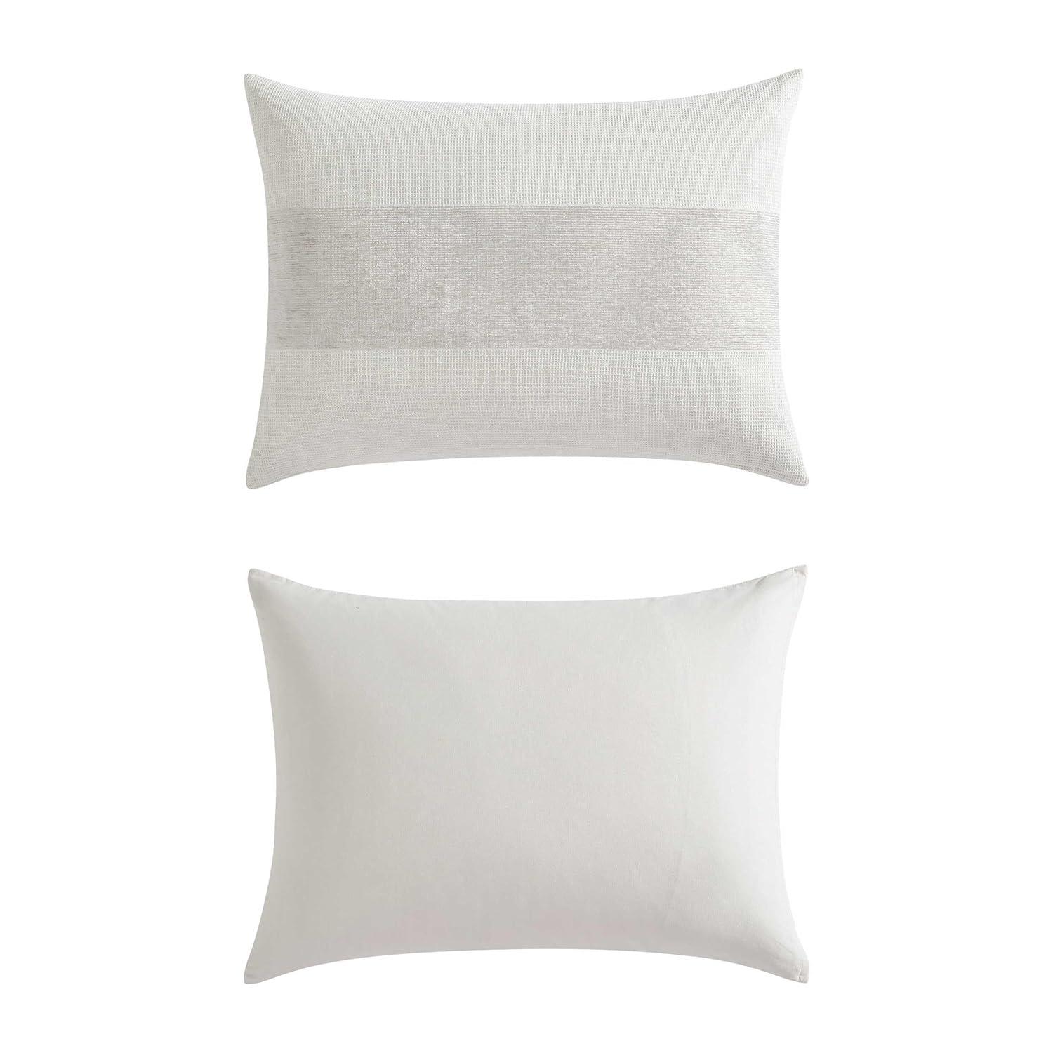 Vera Wang Vera Wang Chenille Waffle Stripe Beige Duvet Cover Set