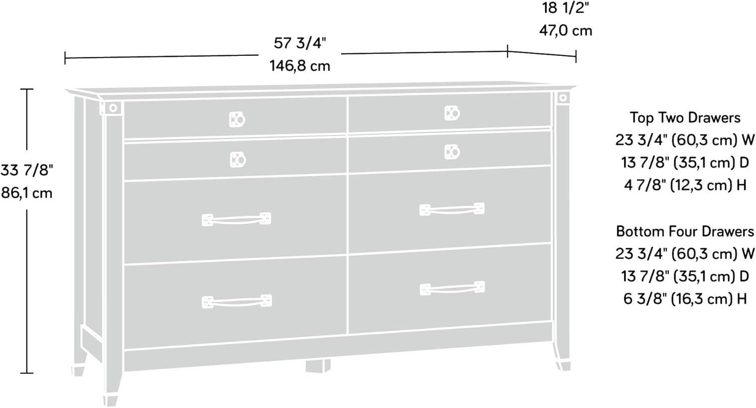 Sauder Carson Forge Engineered Wood 6-Drawer Double Dresser in Coffee Oak