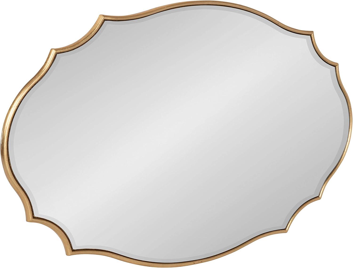 24" x 36" Leanna Scalloped Oval Decorative Wall Mirror - Kate & Laurel All Things Decor