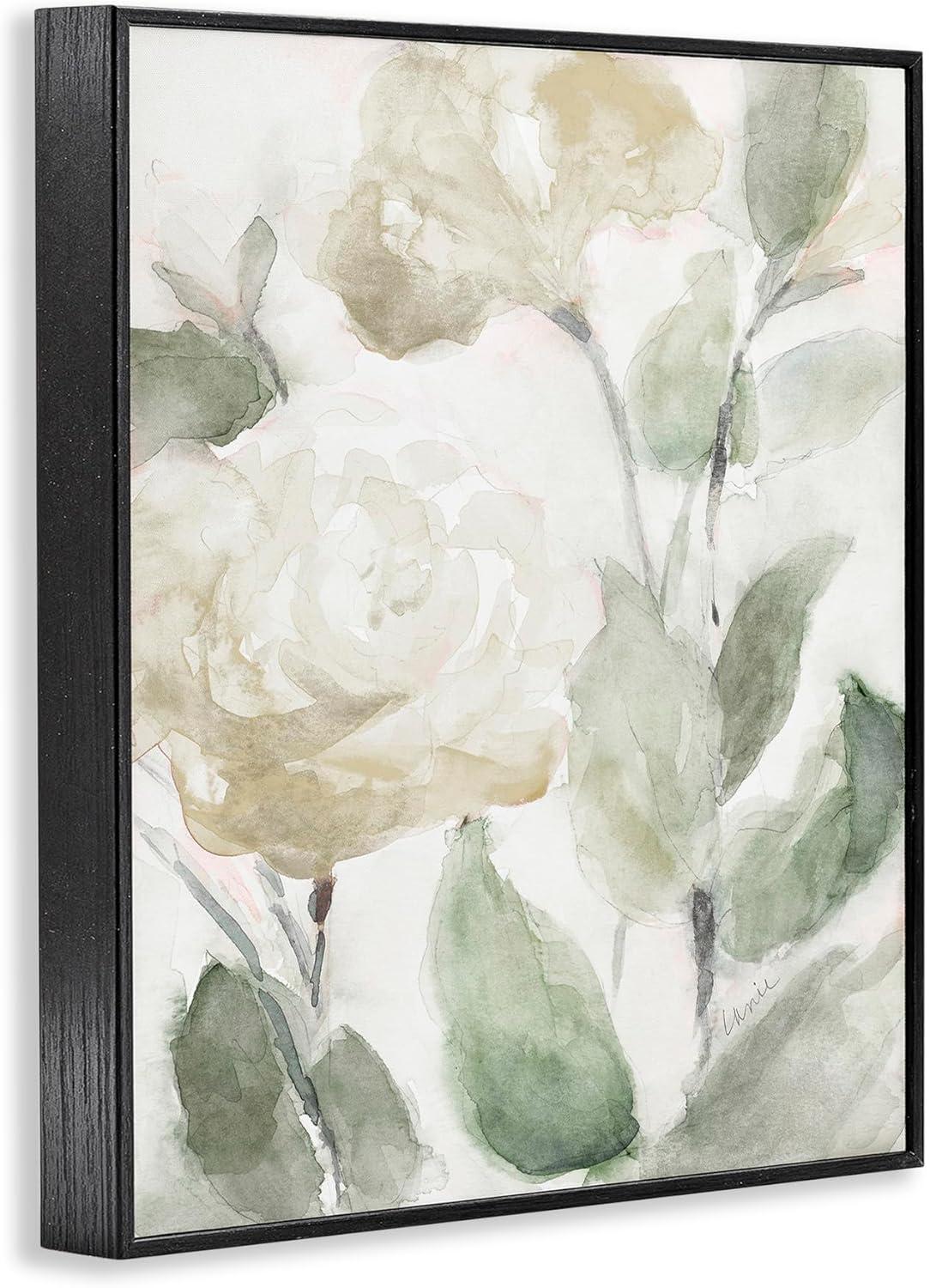 Stupell Industries Soft Edge White Roses Blooming Charming Abstract Florals