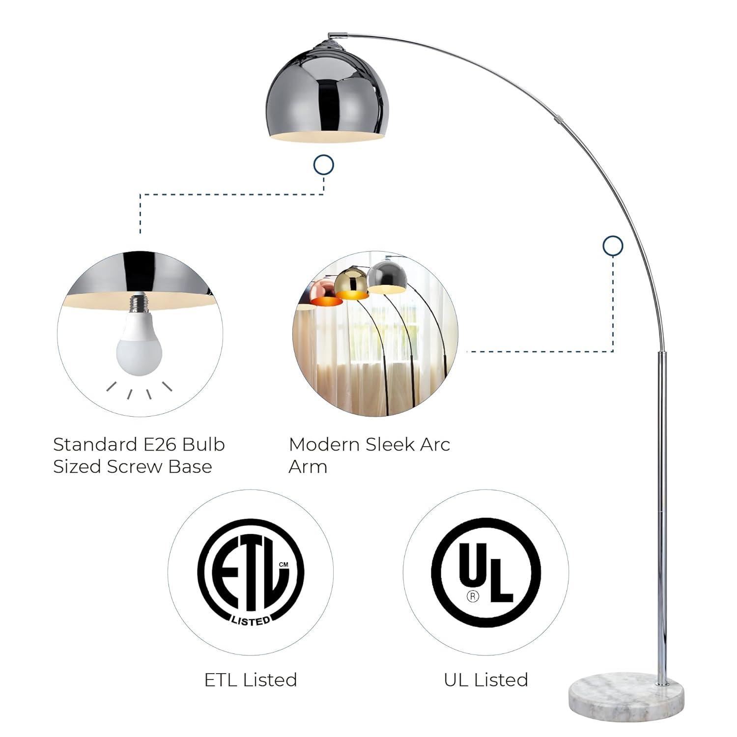 Wrought Studio™ Perlis 66.93" Arc Floor Lamp with Solid Marble Base & Reviews | Wayfair