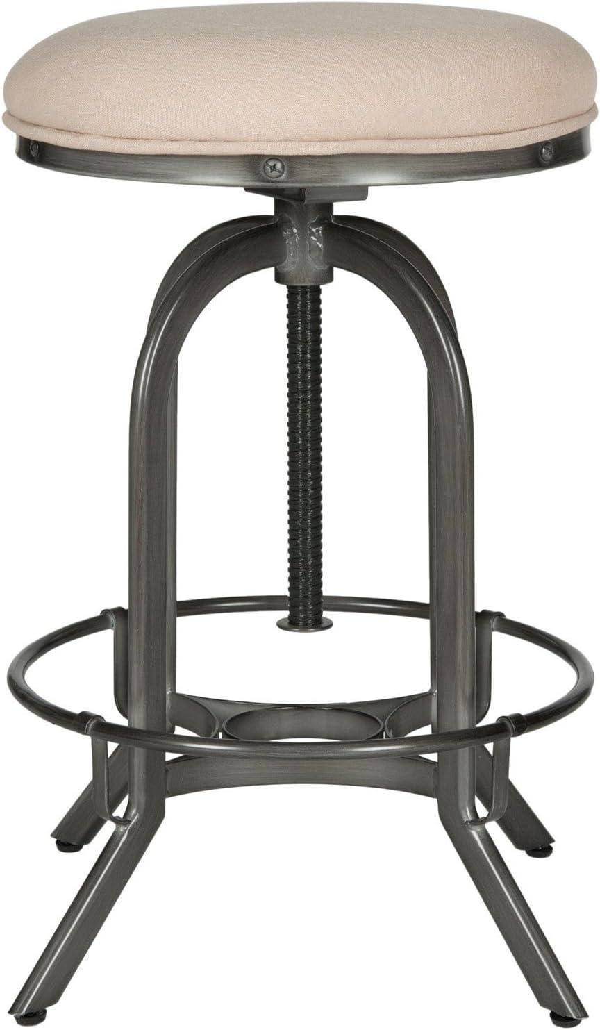 Wildomar Swivel Stool - FOX6226 - Burnt Oak/Iron - Safavieh Couture