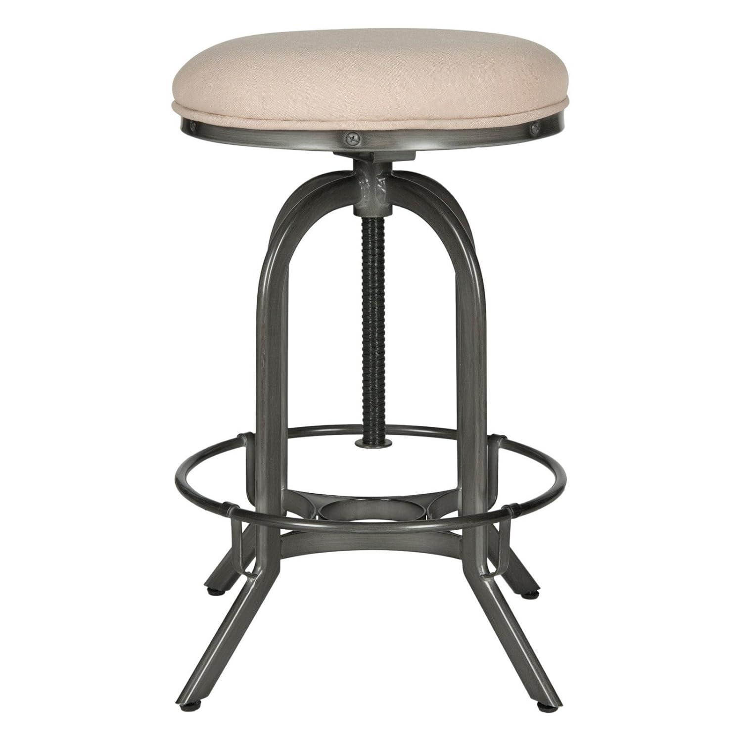Wildomar Swivel Stool - FOX6226 - Burnt Oak/Iron - Safavieh Couture