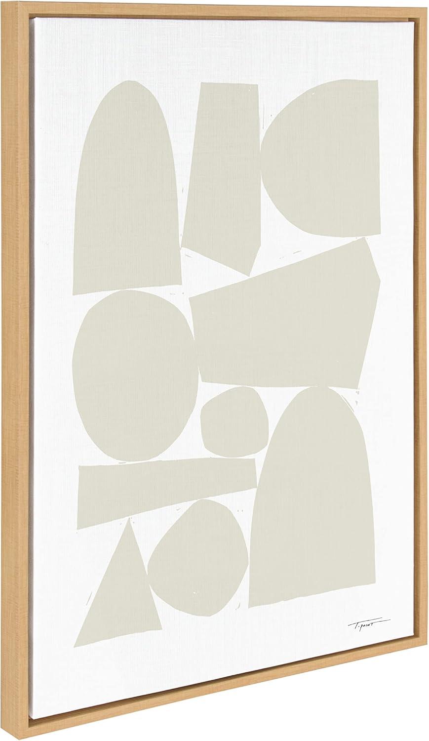 23" x 33" Sylvie Constructed II Neutral Framed Wall Canvas by Statement Goods Natural - Kate & Laurel All Things Decor