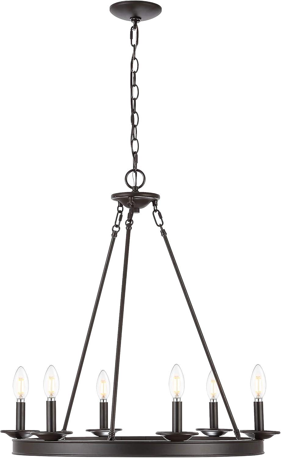 Joris 6 Light 26.25" Chandelier - CHA4015 - Oil Rub Bronze - Safavieh