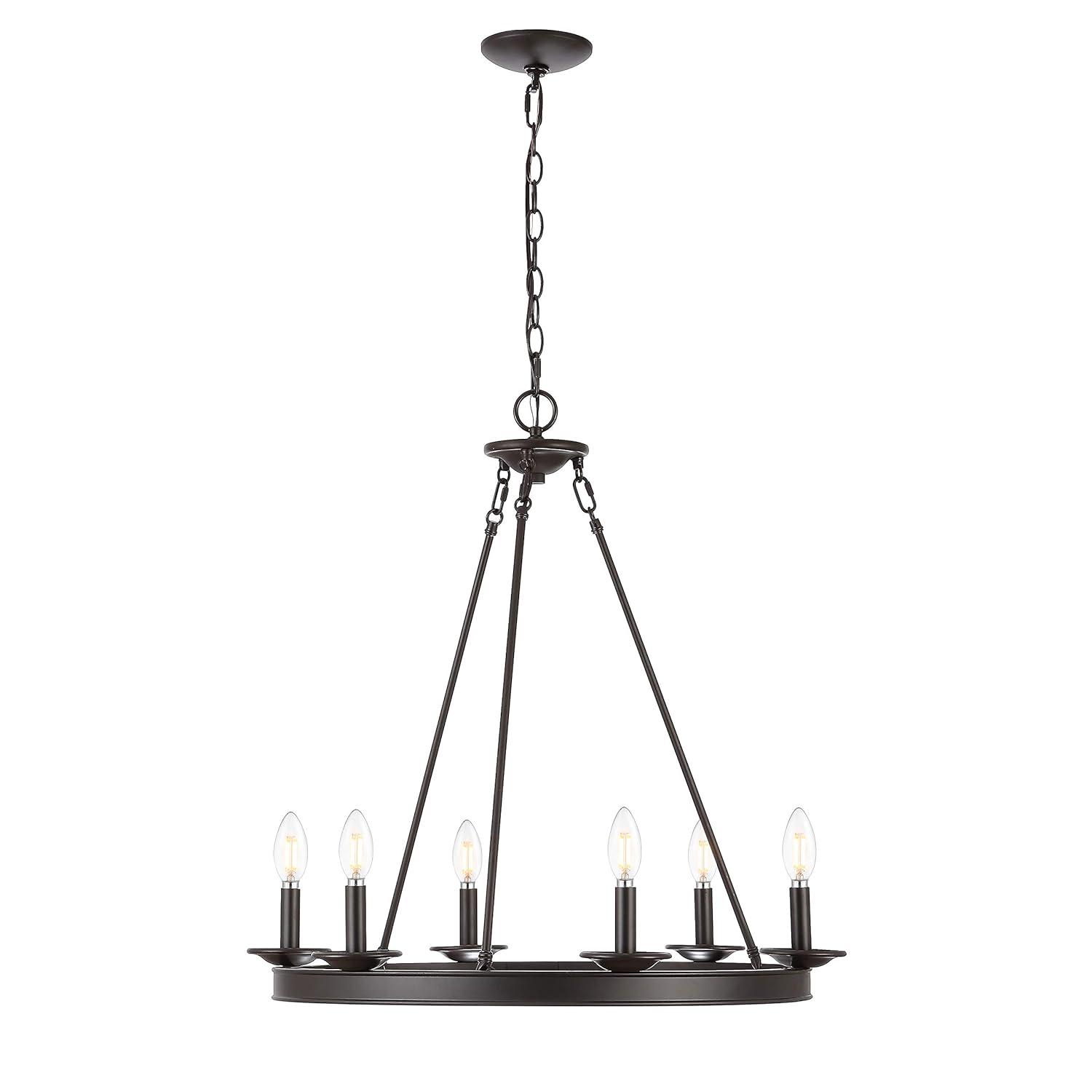 Joris 6 Light 26.25" Chandelier - CHA4015 - Oil Rub Bronze - Safavieh