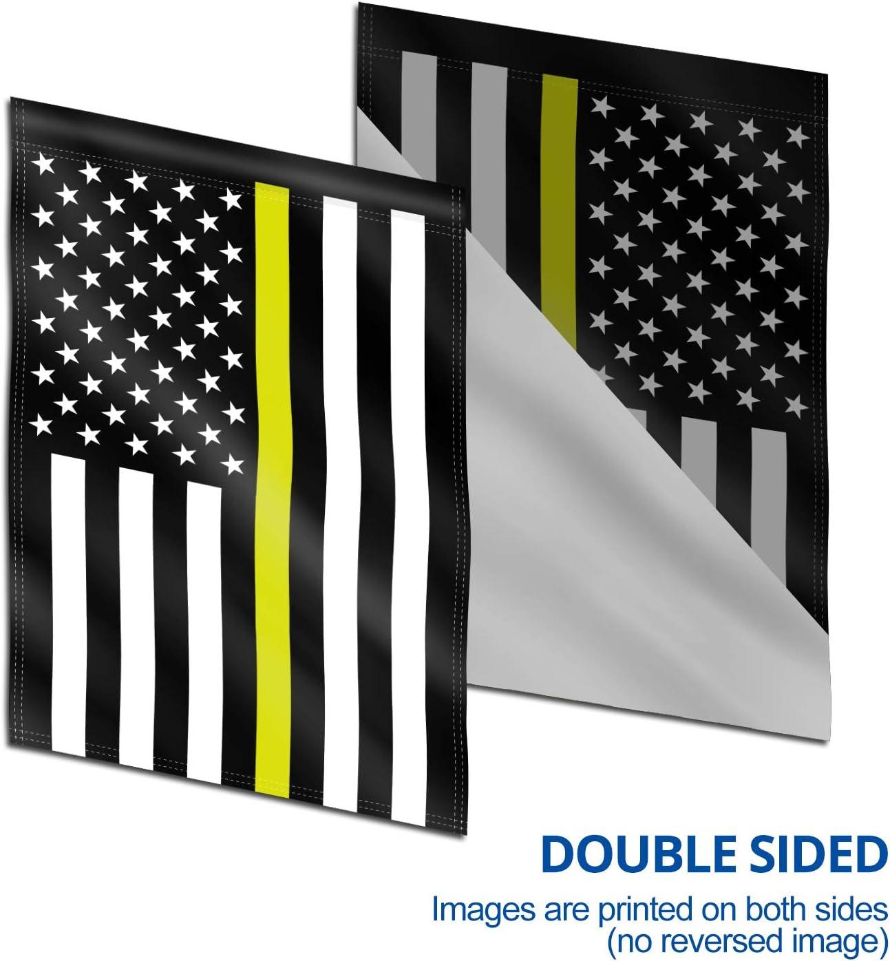 ANLEY Double Sided Premium Garden Flag, Thin Yellow Line USA Decorative Garden Flags 18 x 12.5 Inch